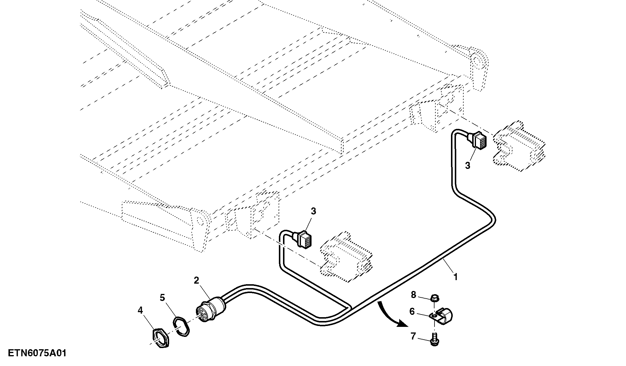 Wiring Harness for Remote Shoe Adjust, Narrow Body
