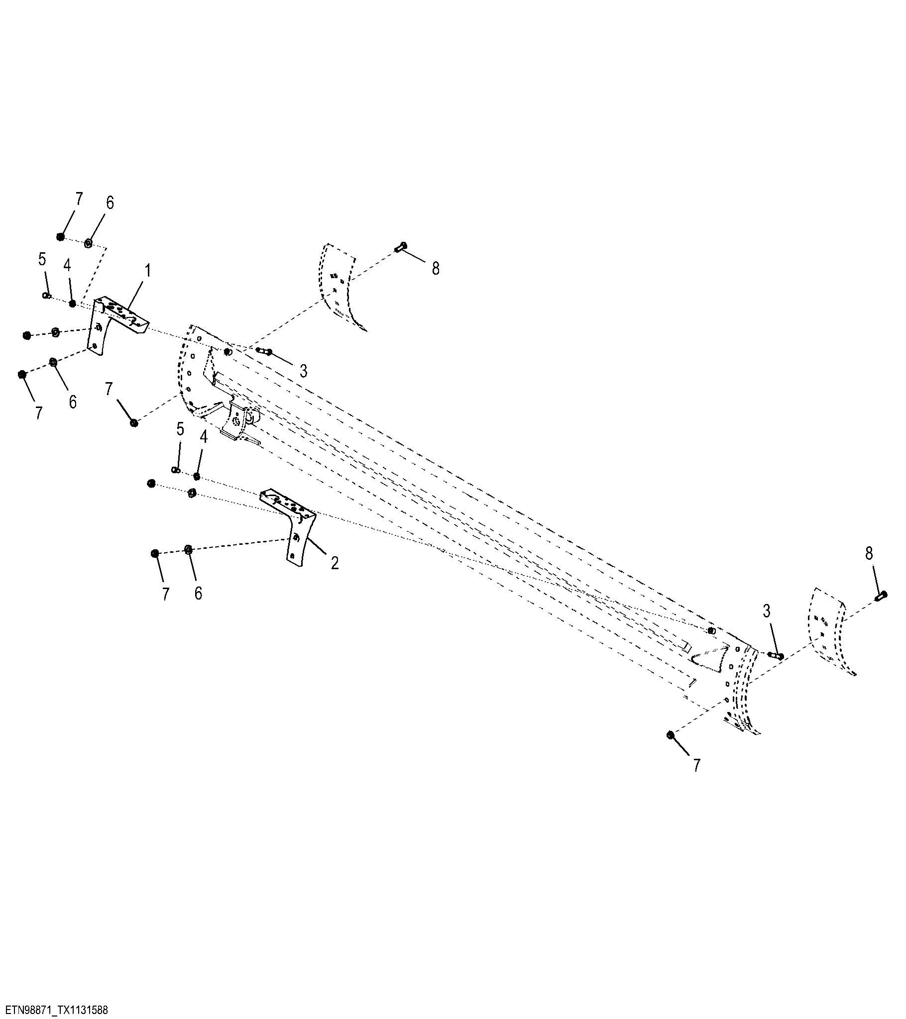 Topcon Moldboard Antenna Mounting Bracket (3/4 in Hardware)