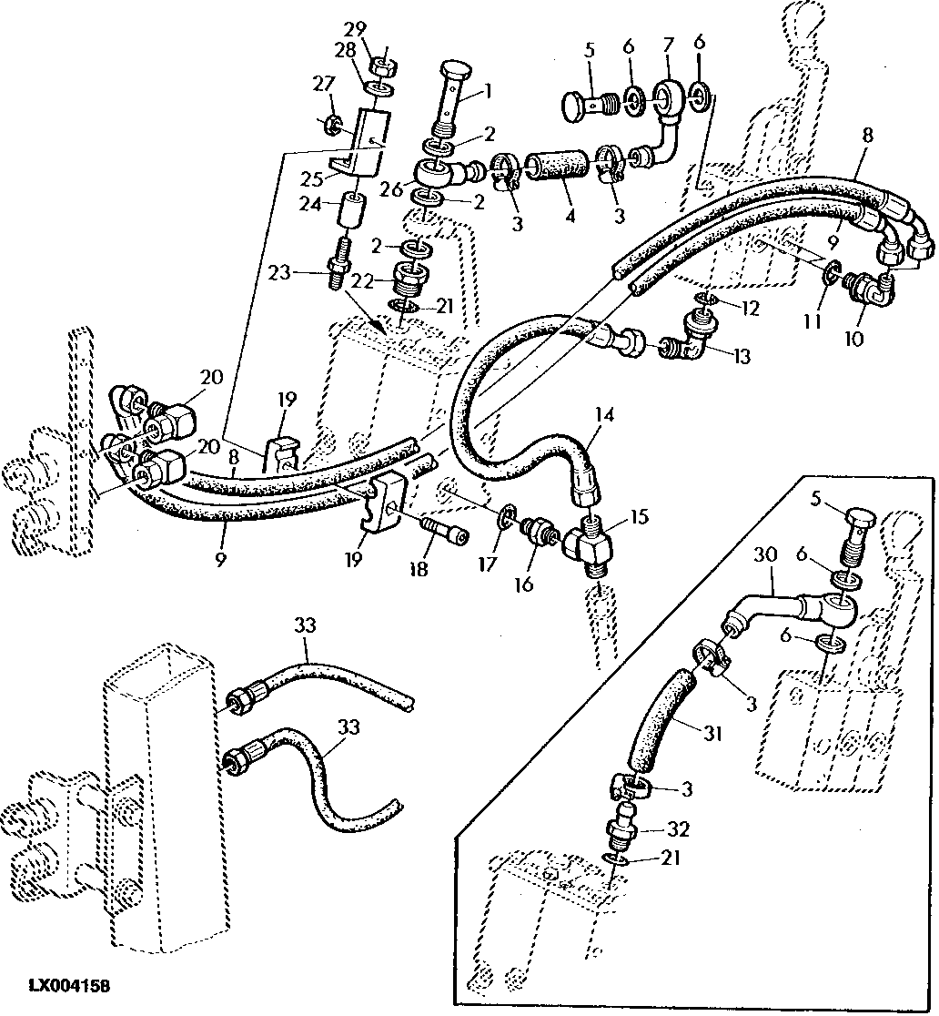 OIL LINES FOR SELECTIVE CONTROL VALVE (SPOOL TYPE) WITH TWO SCV (POPPET TYPE)