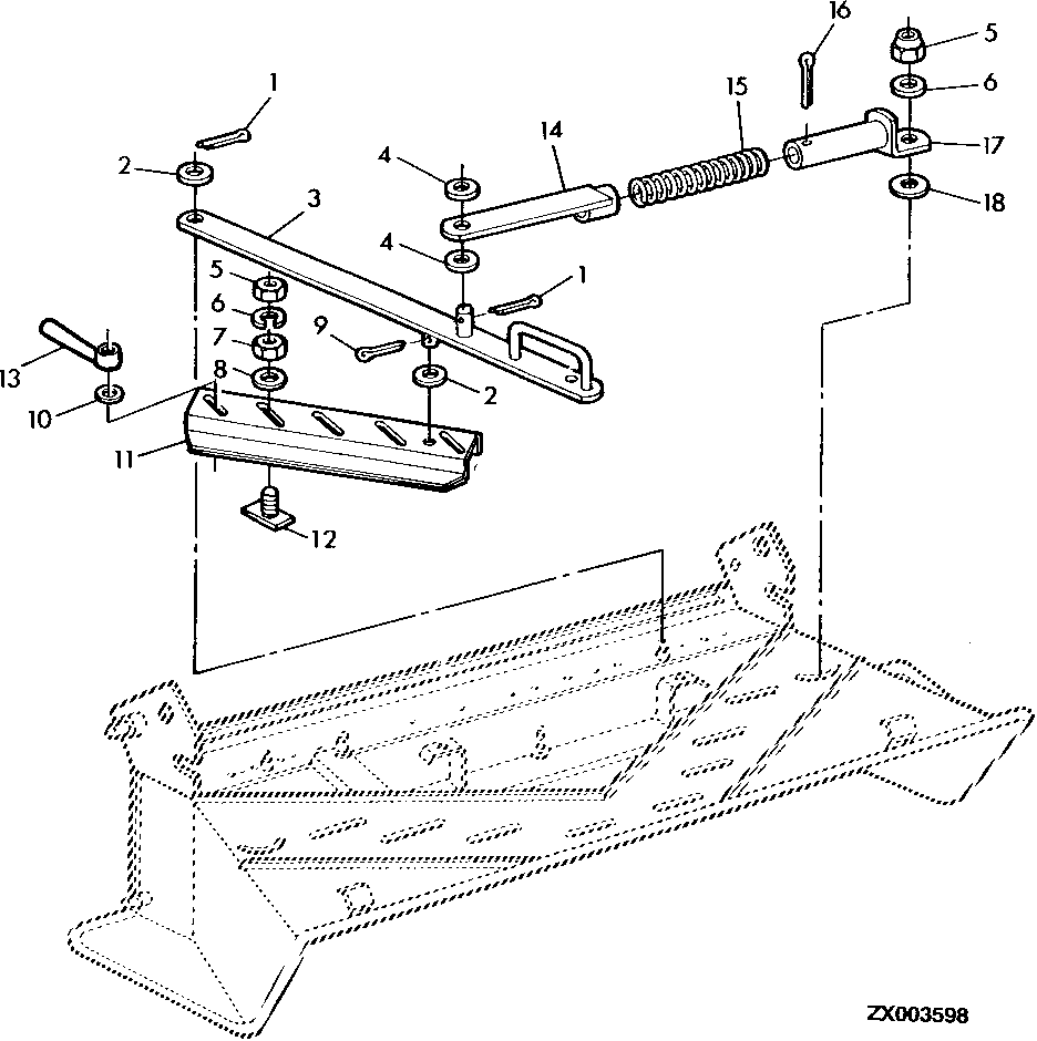 ADJUSTING DEVICE, ADJUSTABLE STRAW DISTRIBUTOR (UP TO CHOPPER SERIAL NO. Z0PPC, Z0PPD)