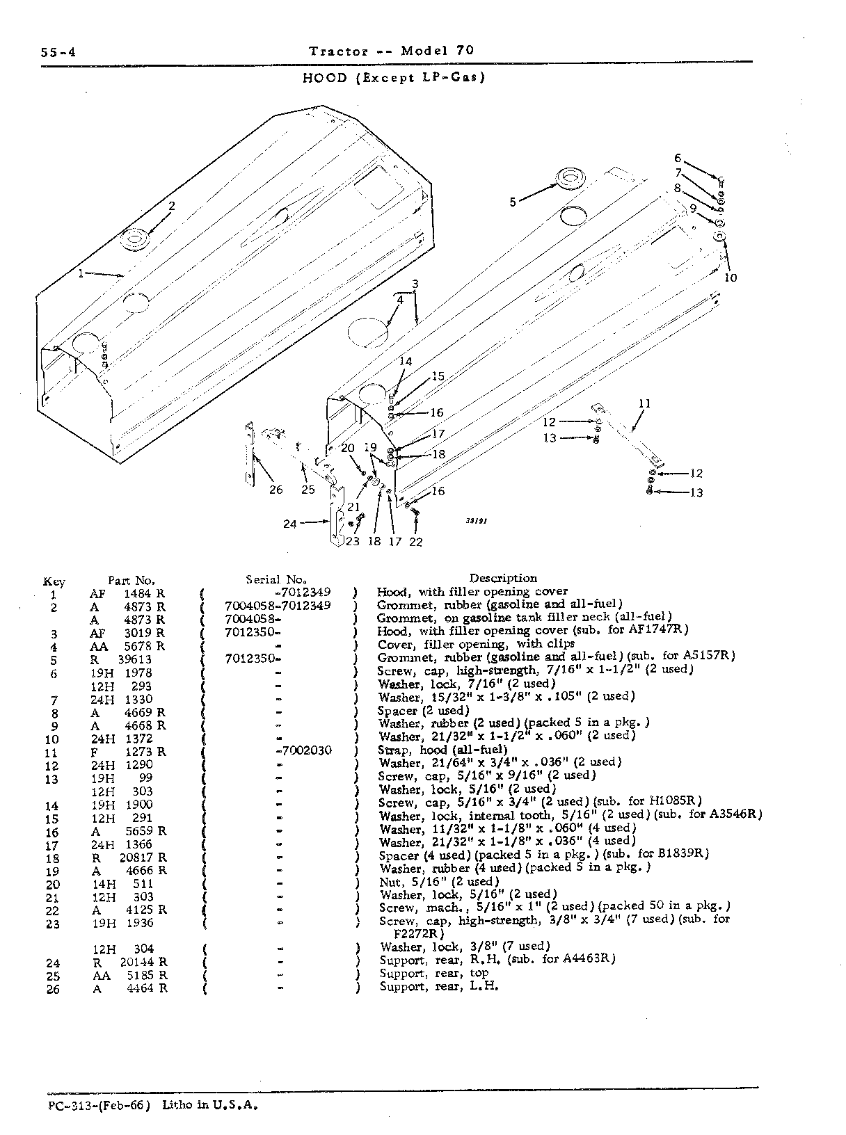 Section 55-Tools, Instrument Panel, Gauges, Hood, Grille and Fenders (Continued)