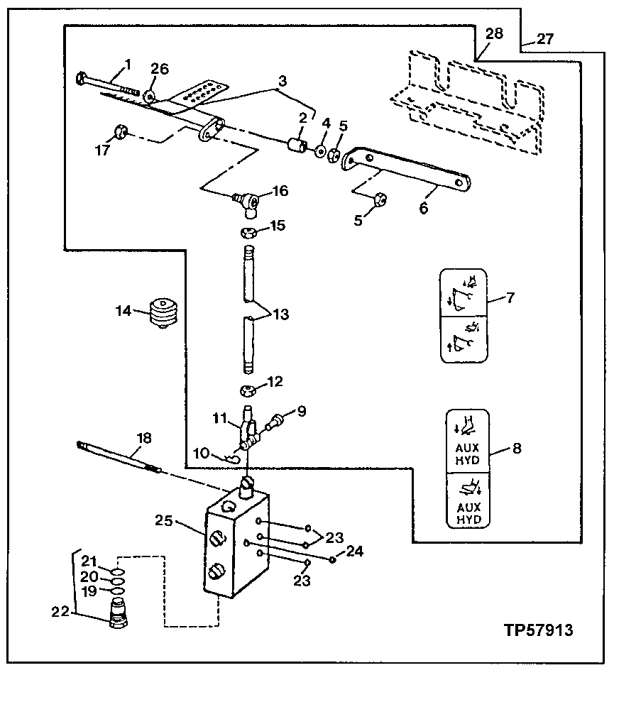 Fifth Function Foot Control Linkage (Two-Lever)