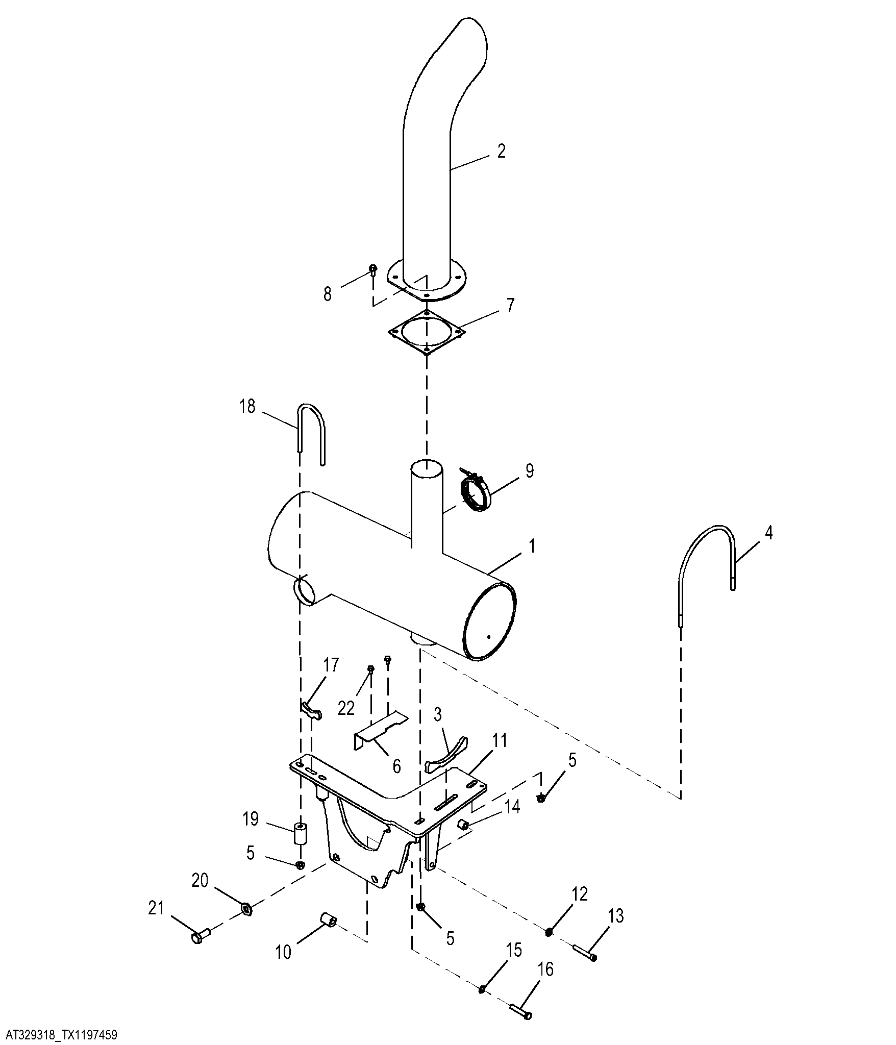 Muffler and Exhaust Pipe (Engine 6090HDW06)