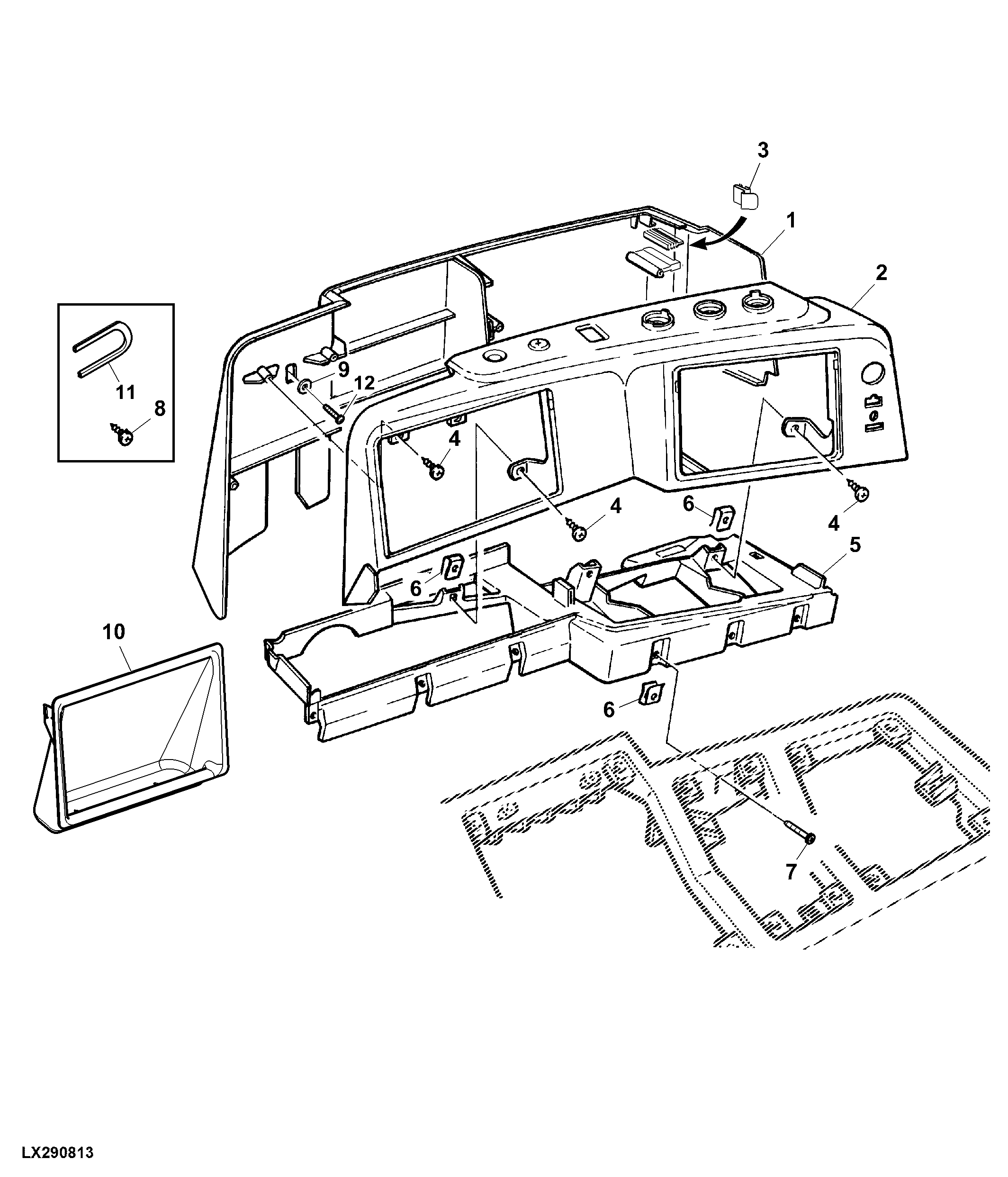 OPERATING CONSOLE FOR HEATER AND AIR CONDITIONING