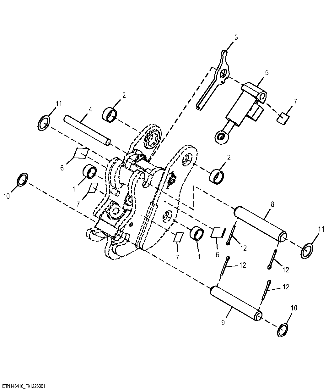Backhoe Hydraulic Quick Coupler, Standard Dipperstick