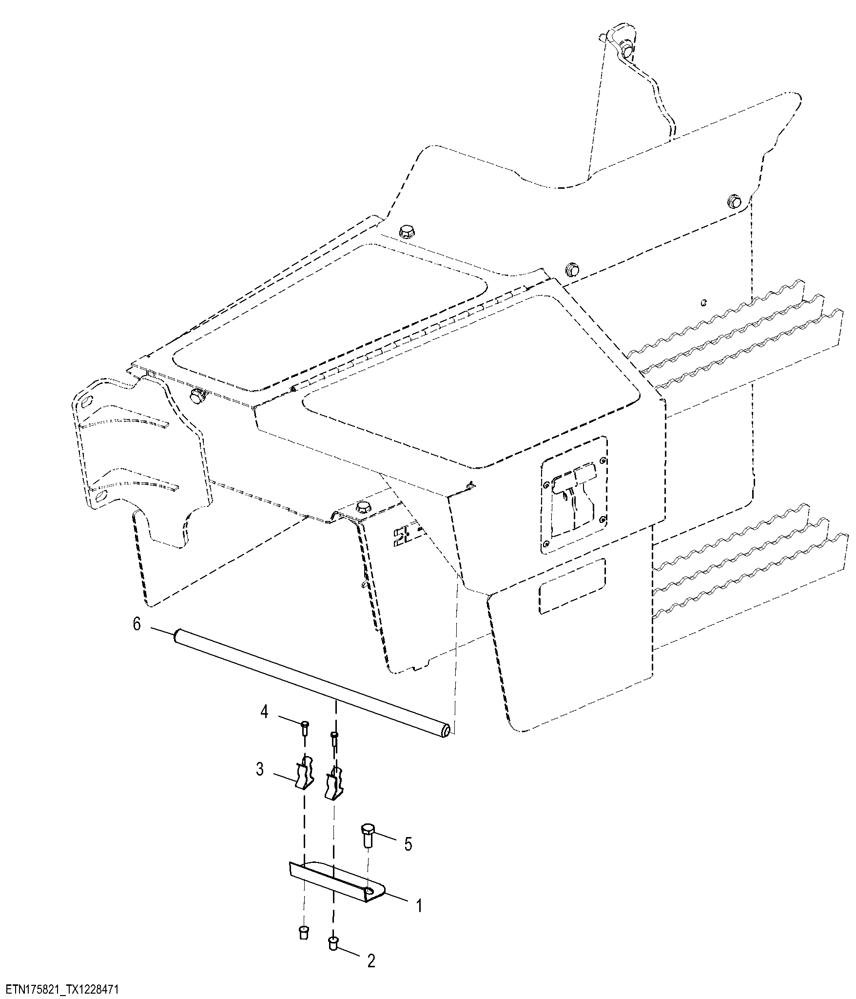 Decoupling Rod and Mounting Hardware, Backhoe Spring Coupler