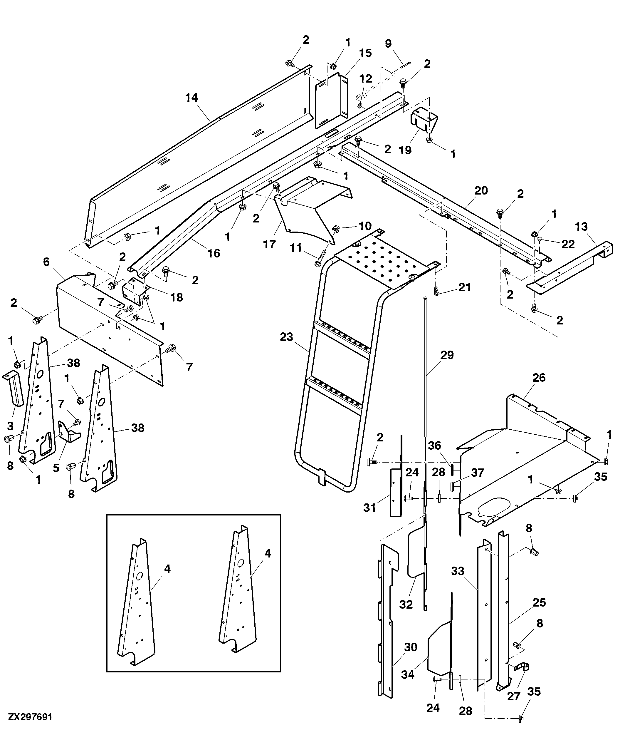 Engine Compartment And Radiator Shell Attaching Parts