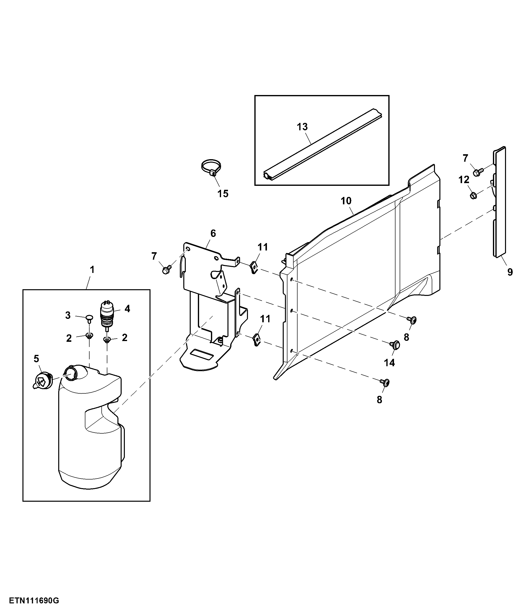 Reservoir, Windshield Washer, W/ Front Loader