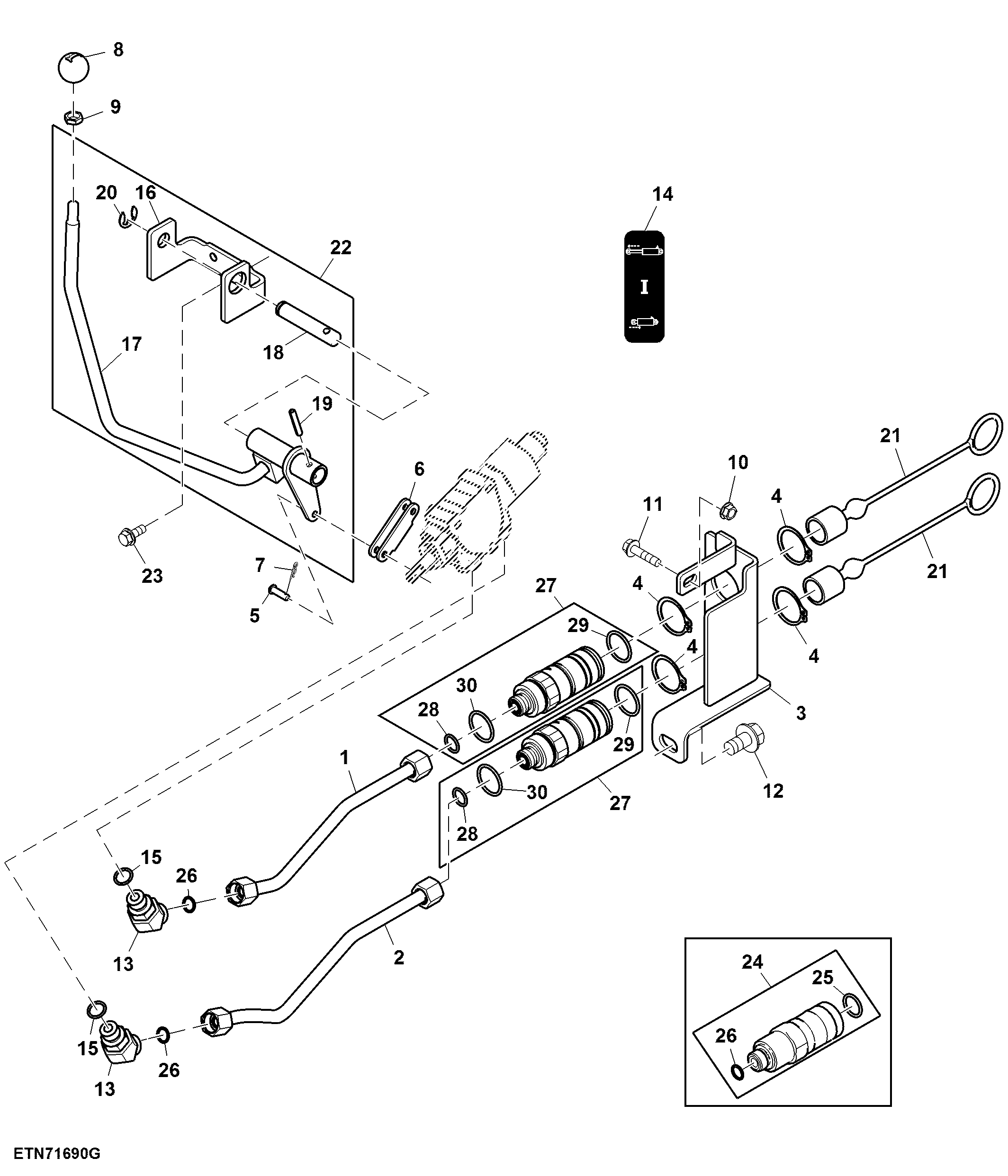Single Selective Control Valve And Lines W/ QRL