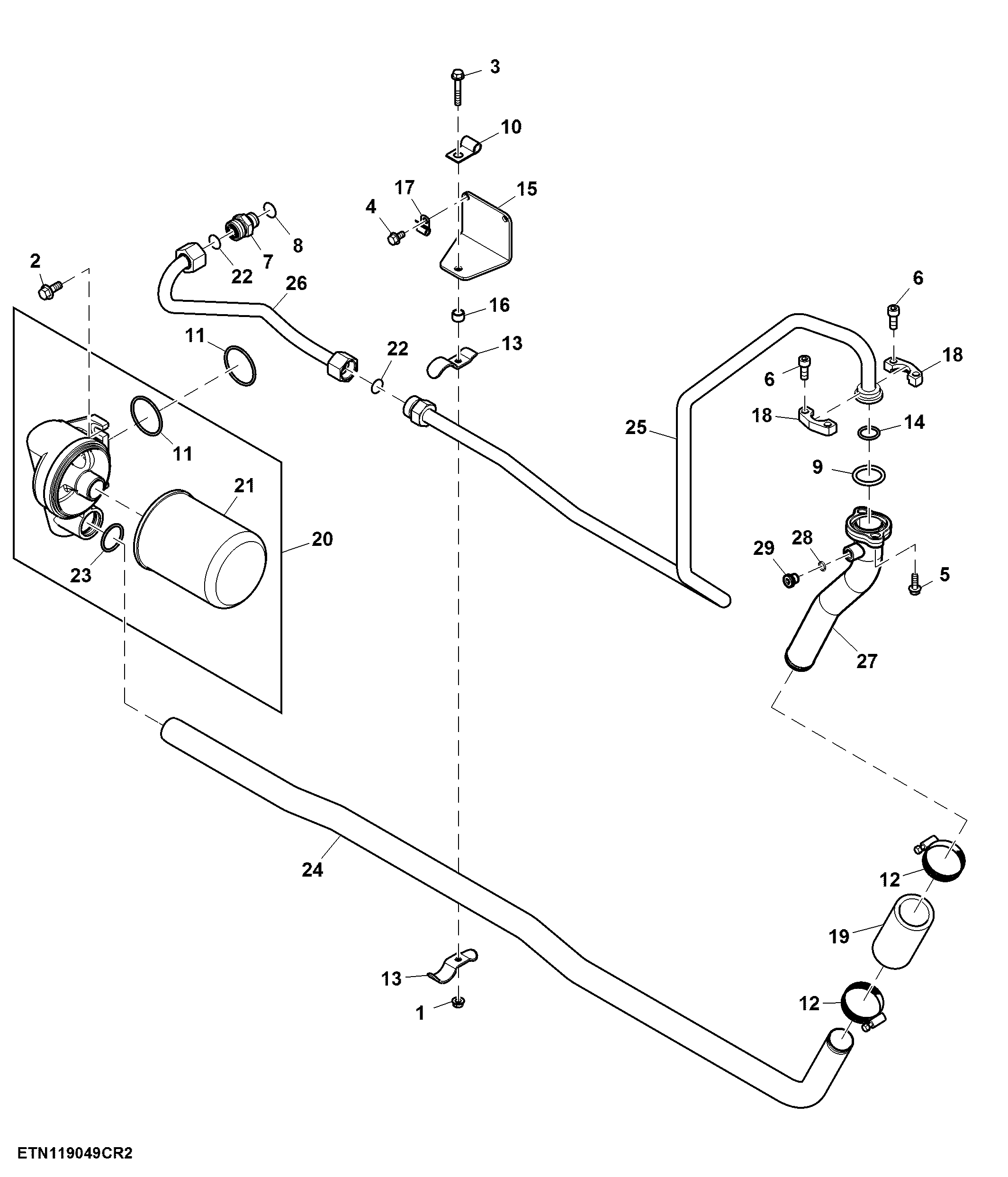 Hydraulics Oil Lines, Downforce Cylinder, IOOS