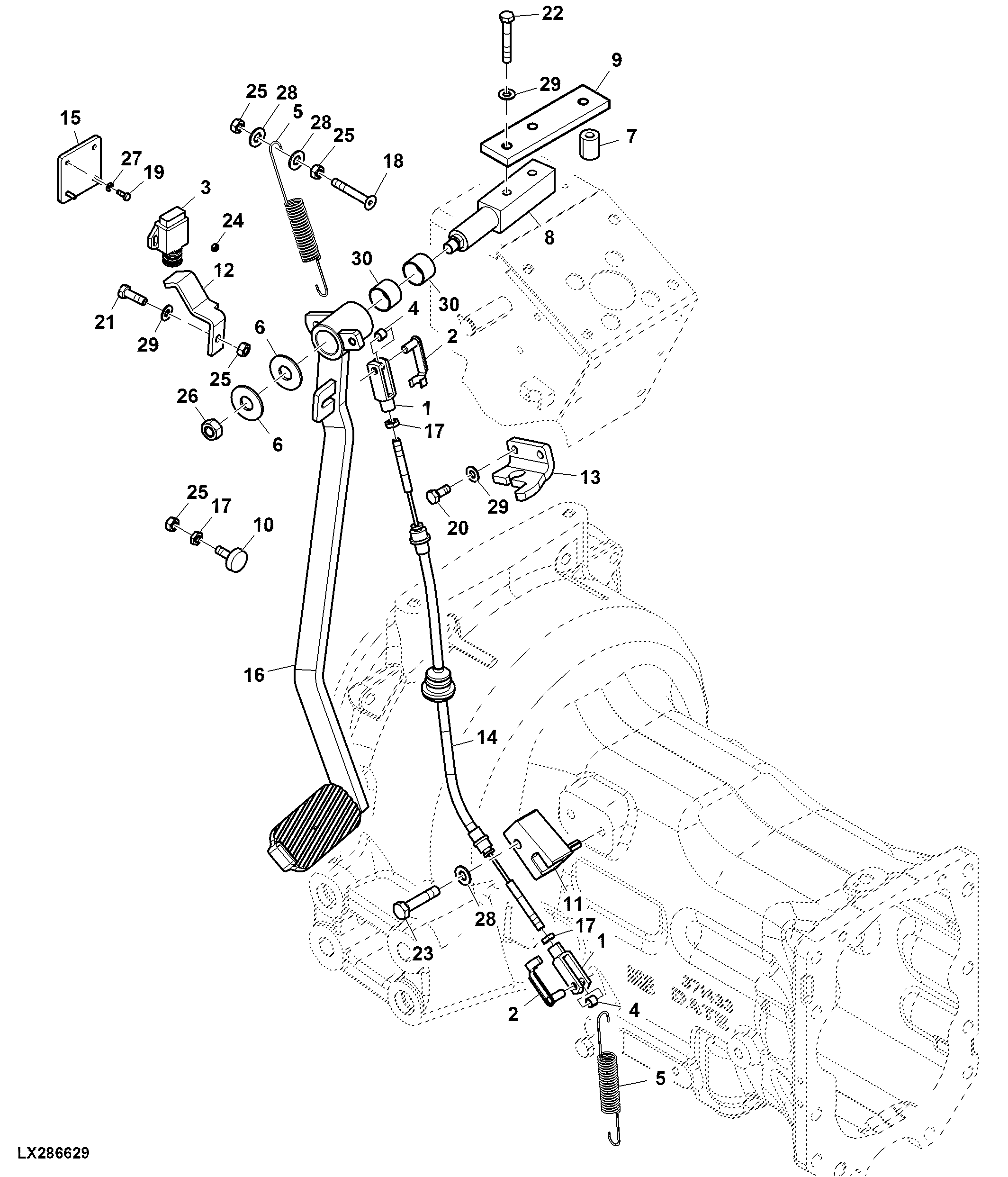 Clutch Actuation Components, Clutch Pedal, Mechanical