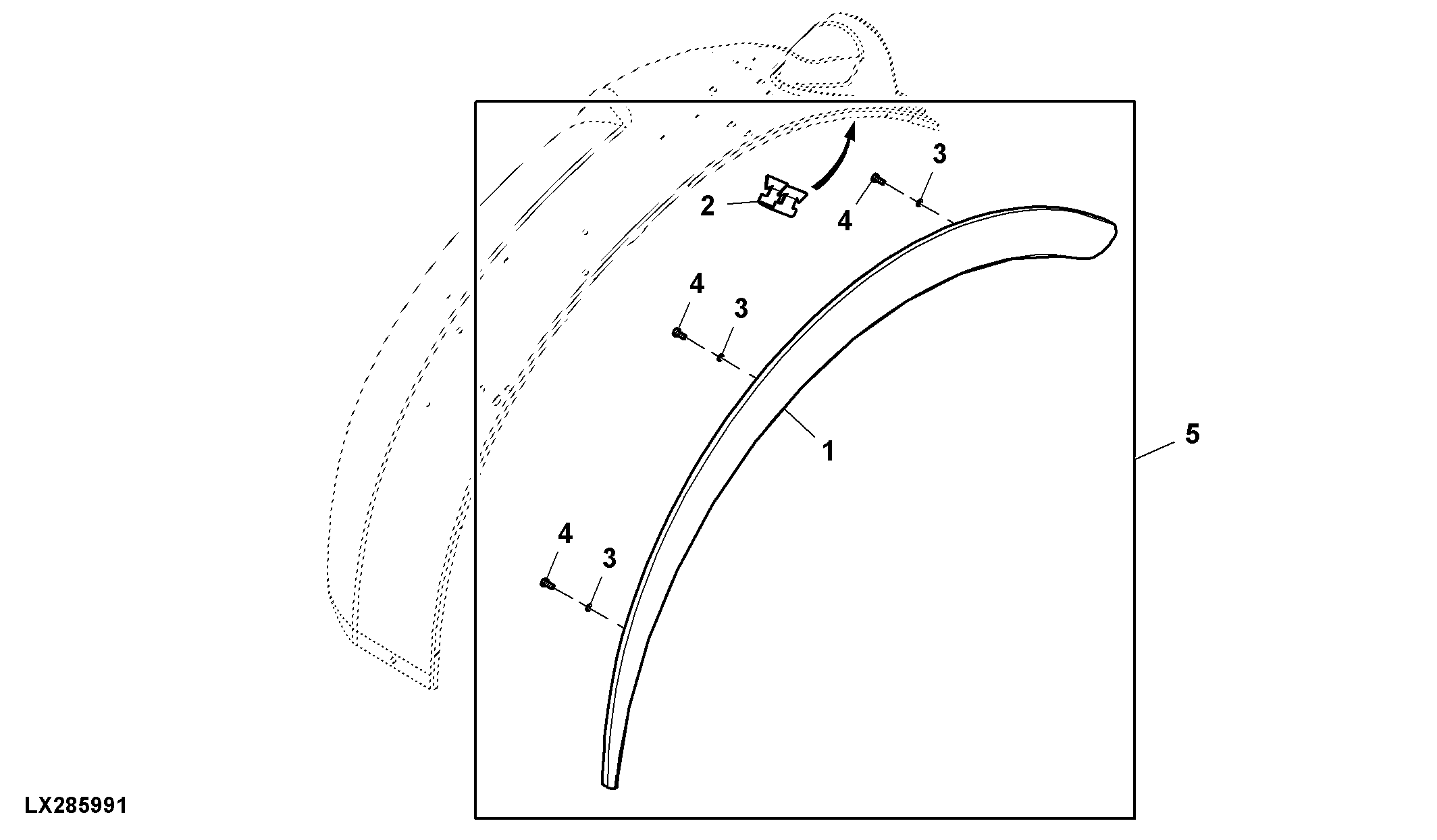 Attachment, Rear Fender Extension 30 mm wide