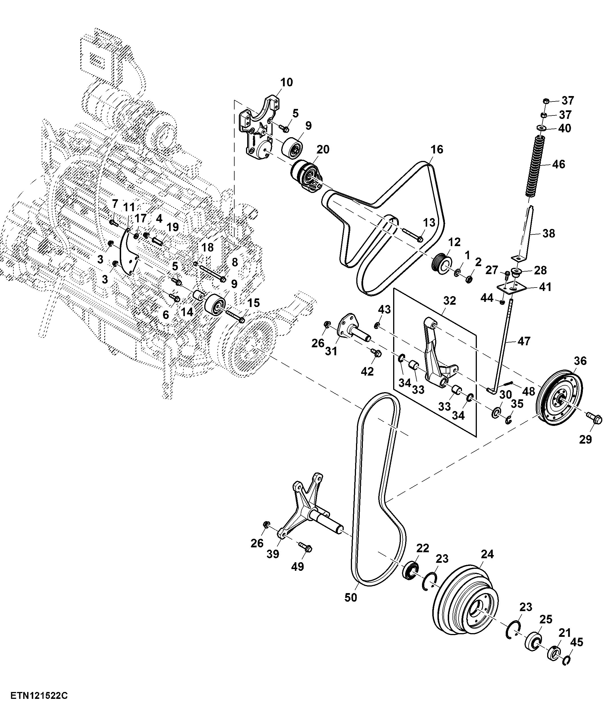 Air Compressor and Engine Front Drive ( - 125103)