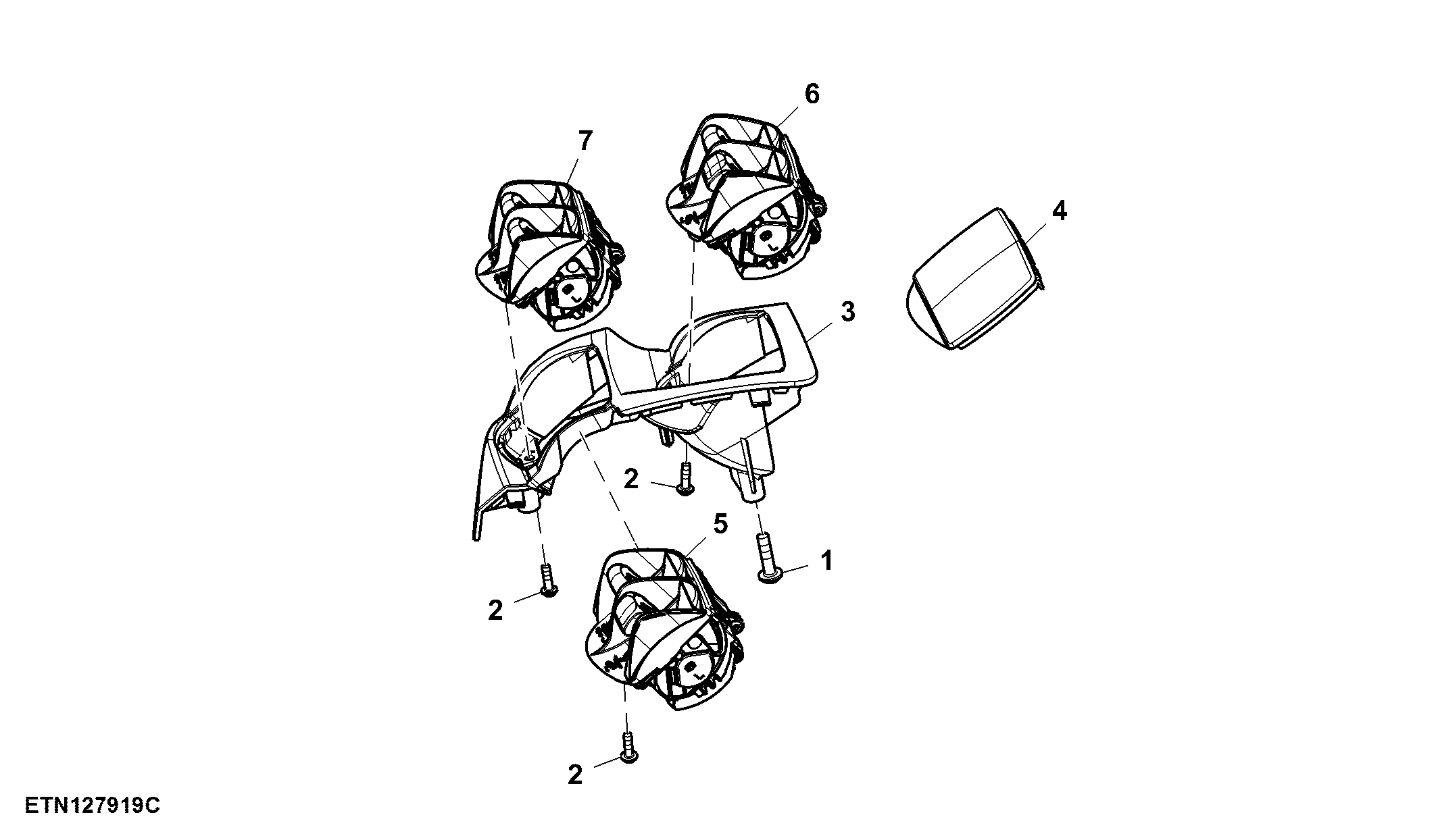 Control, Rear Hitch, 3 Rear SCV and 1 Mid Stack SCV, W/ Front Hitch, W/O Joystick, CommandARM™, W/ CommandPRO™