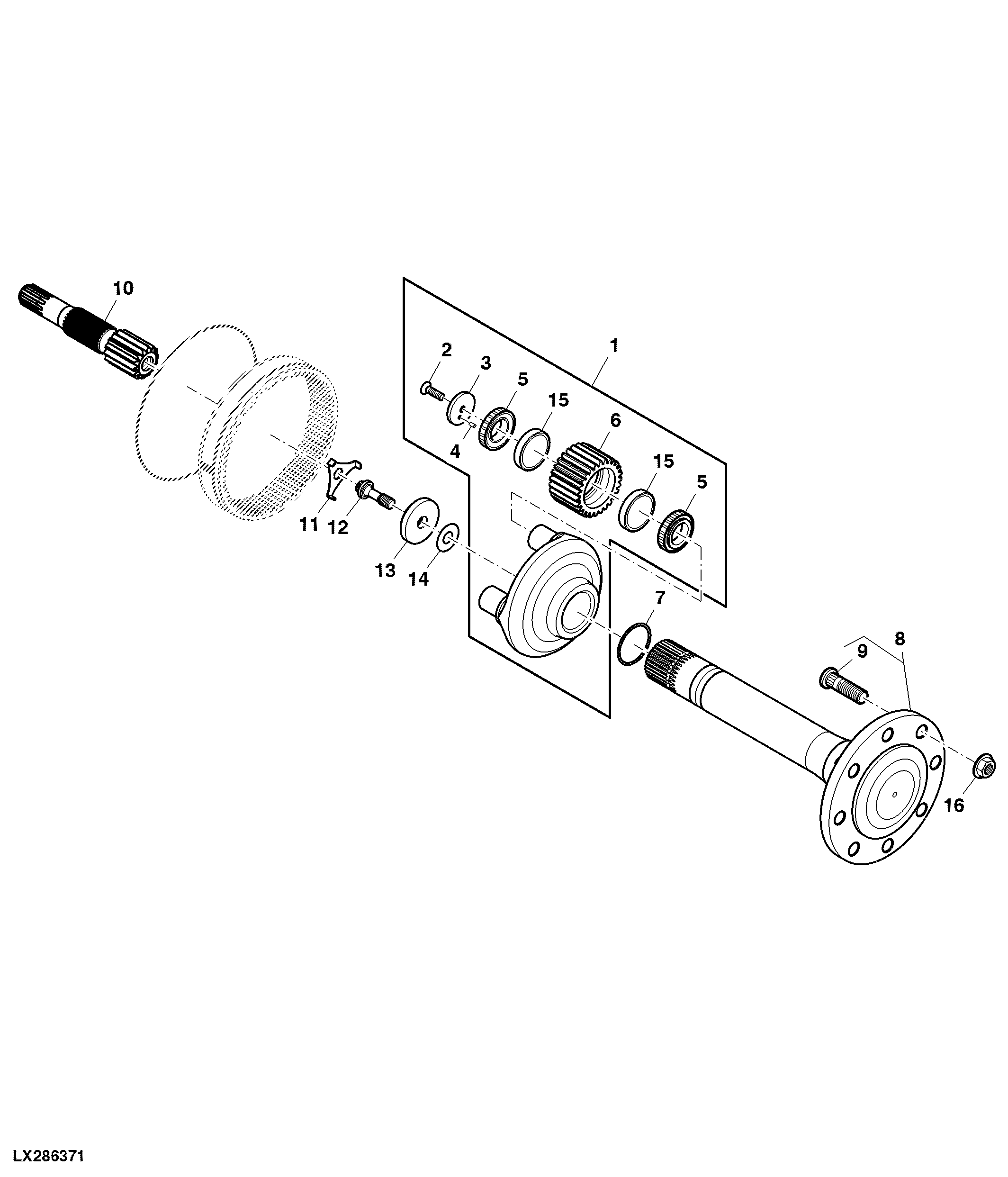 Wheel Shaft, Final Drive, Heavy Duty Version