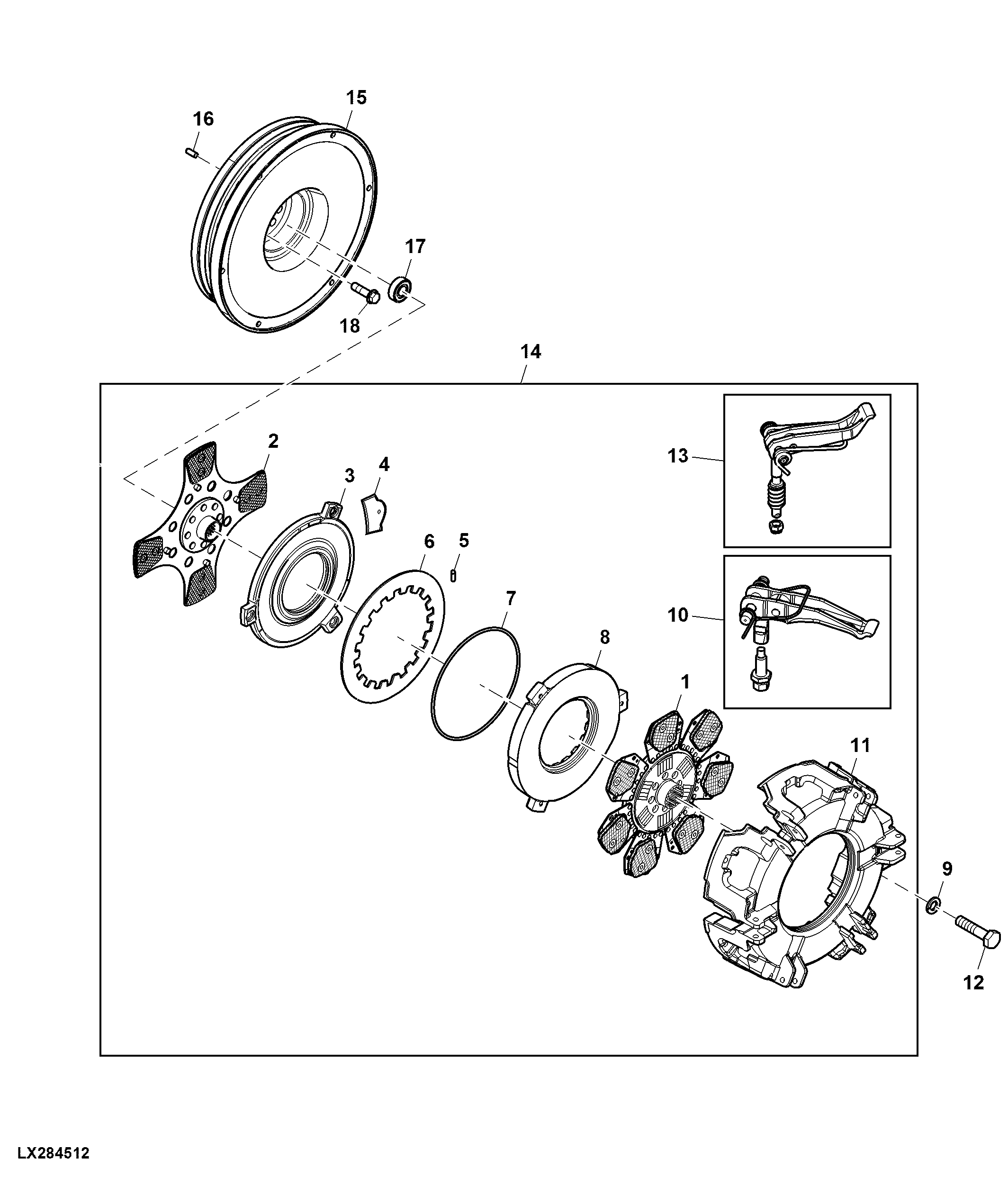 Clutch Assembly, SyncReverser™ Transmission, 12"- 7 Pads