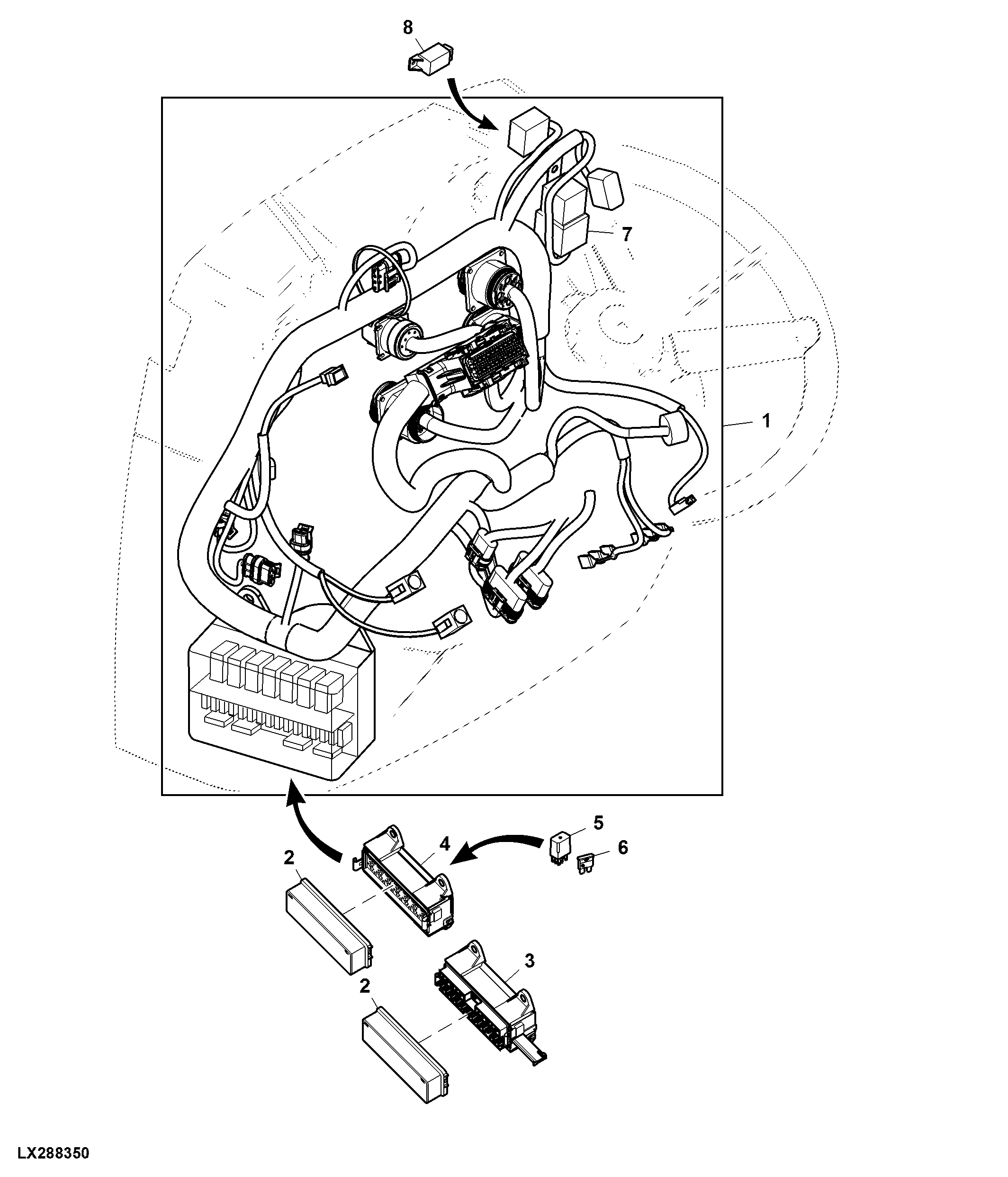Main Wiring Harness, Dashboard Side ( - x09159)