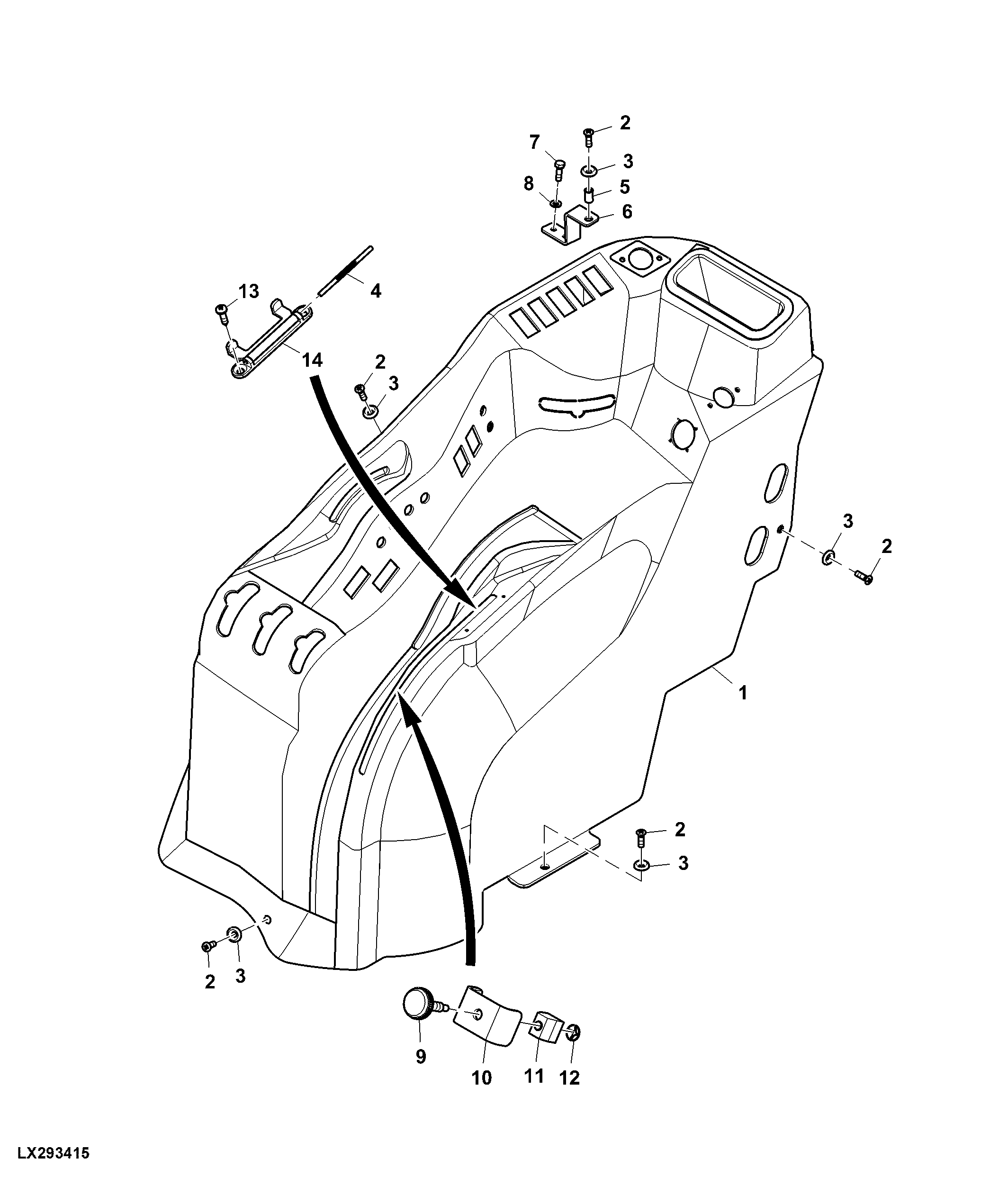 Side Console, Mechanical Rockshaft Control, Cab ( - x09159)