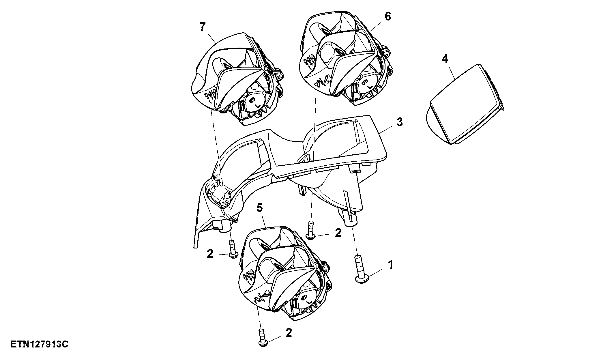 Control, Rear Hitch, 2 Rear SCV and 1 Mid Stack SCV, W/ Front Hitch, W/O Joystick, CommandARM™, W/ CommandPRO™