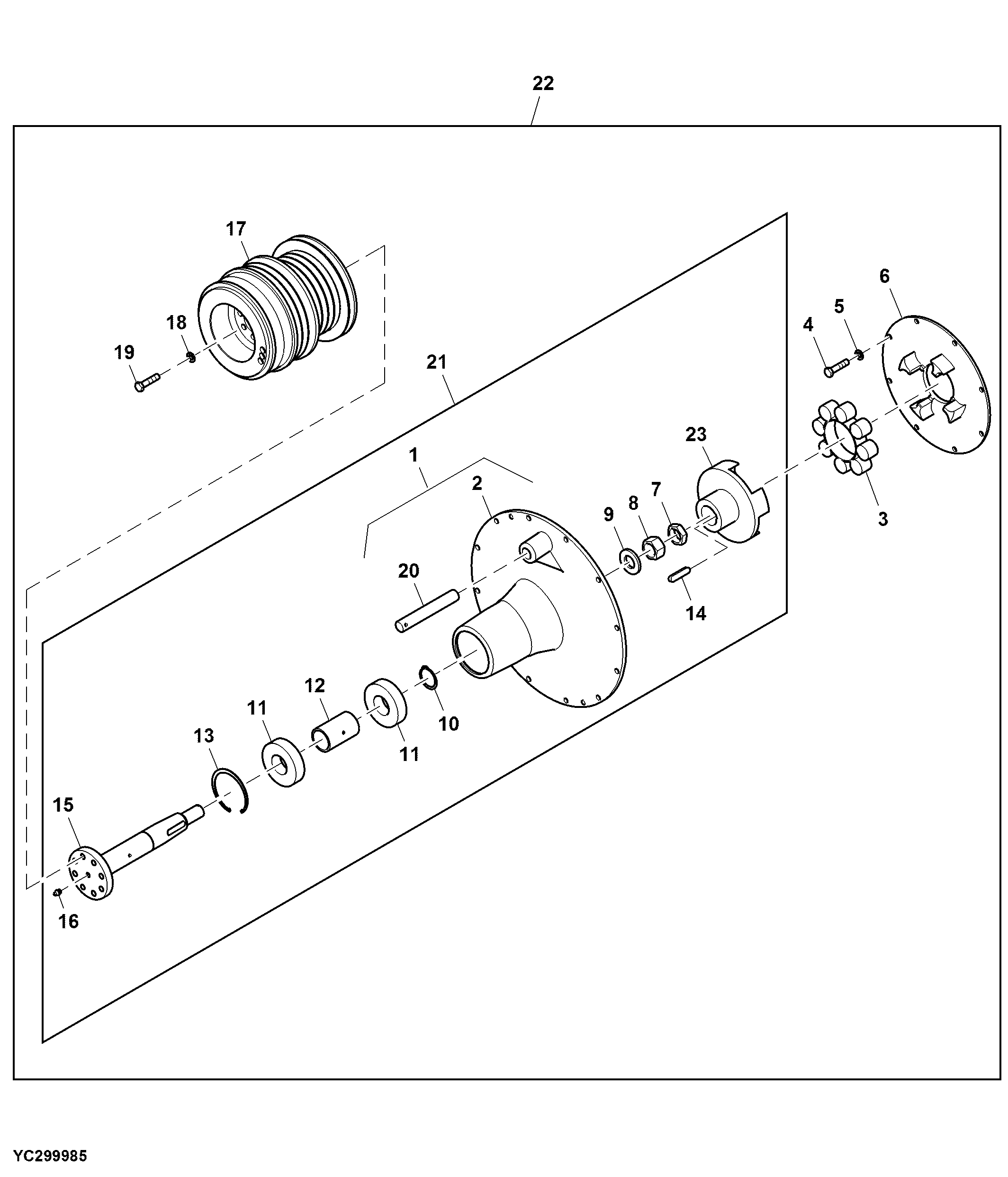 Motor Pulley Assembly, Hydro Drive (Optional)