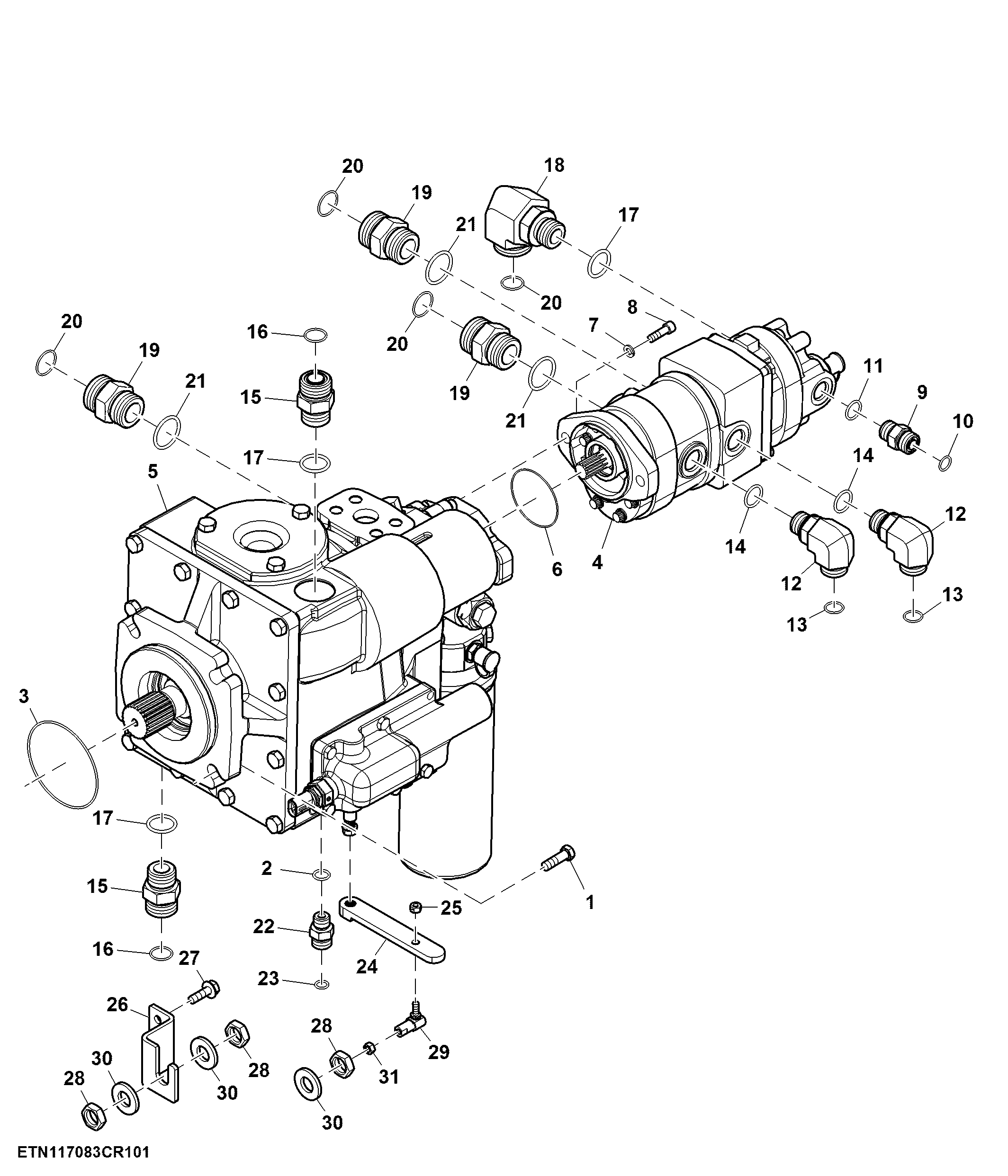 Hydrostatic Pump, Push Button Shift Transmission, Final Tier 4, HillMaster™