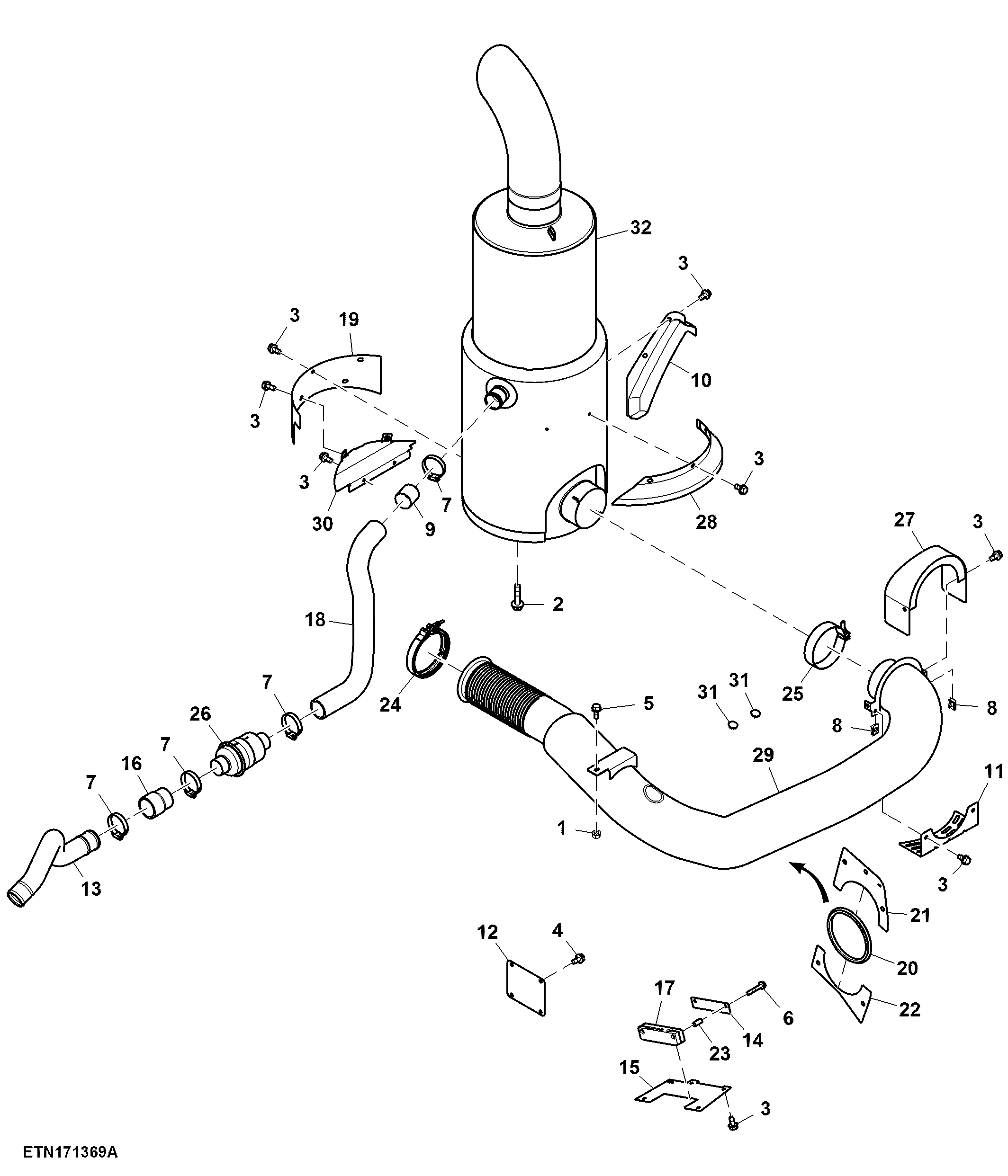 Exhaust Pipe, 13.5 L, T3 Engine (807705 - 809009)