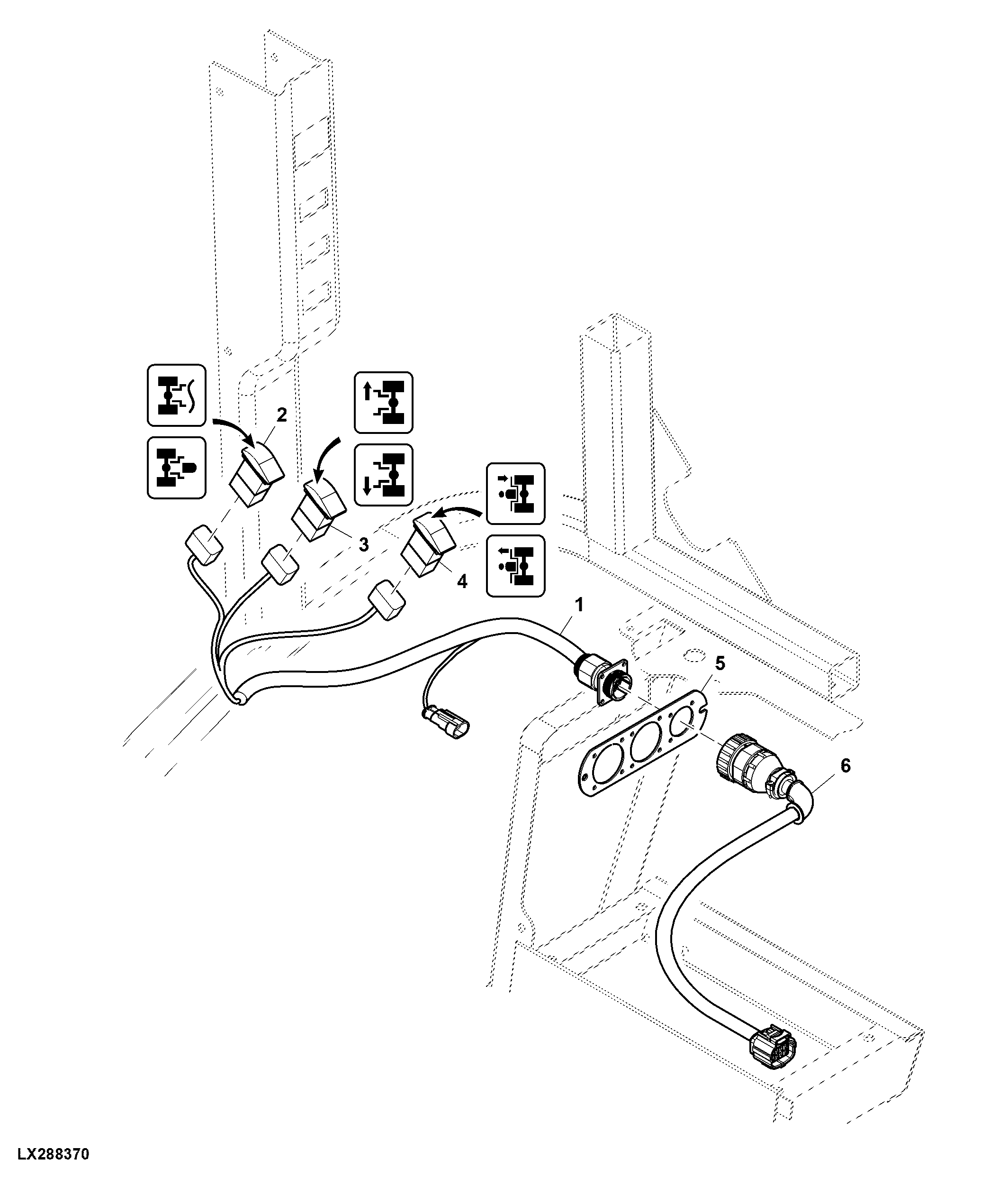 Wiring Harness, 3 Point Hitch Leveling System