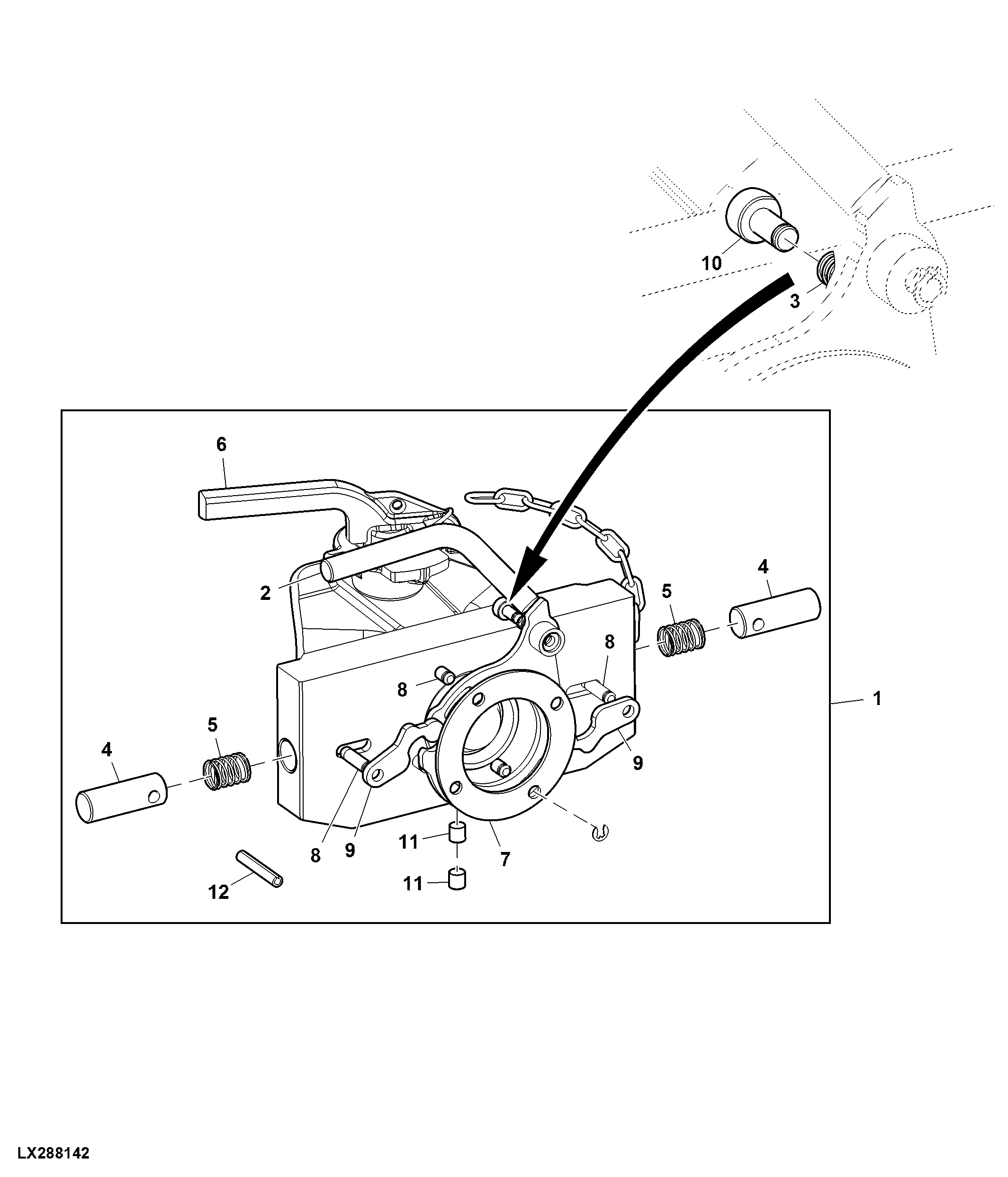Trailer Hitch, Sliding Version, W/ Pistol Lock Pin