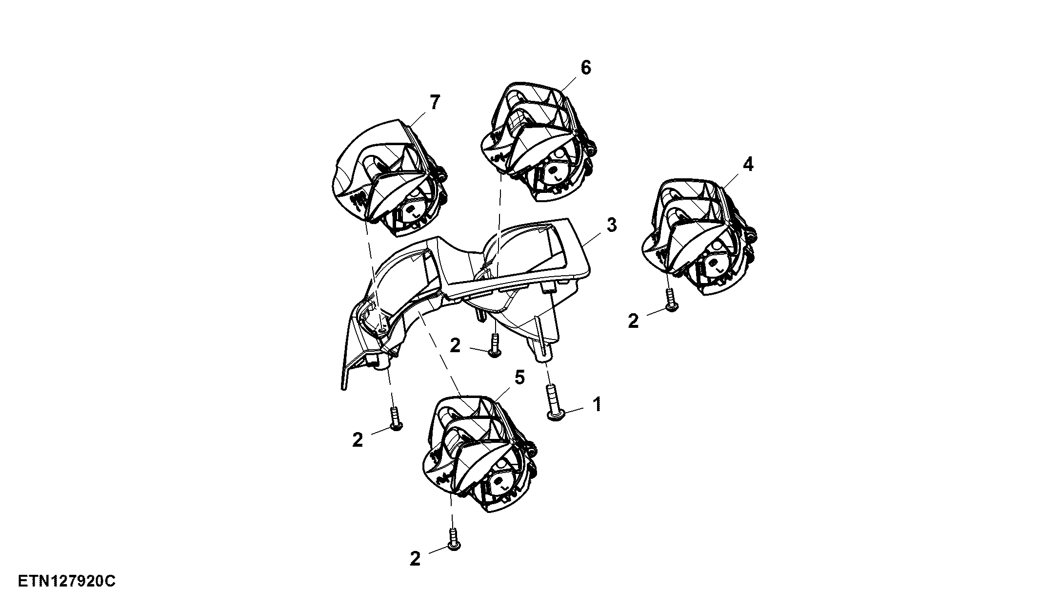 Control, Rear Hitch, 3 Rear SCV and 2 Mid Stack SCV, W/ Front Hitch, W/O Joystick, CommandARM™, W/ CommandPRO™