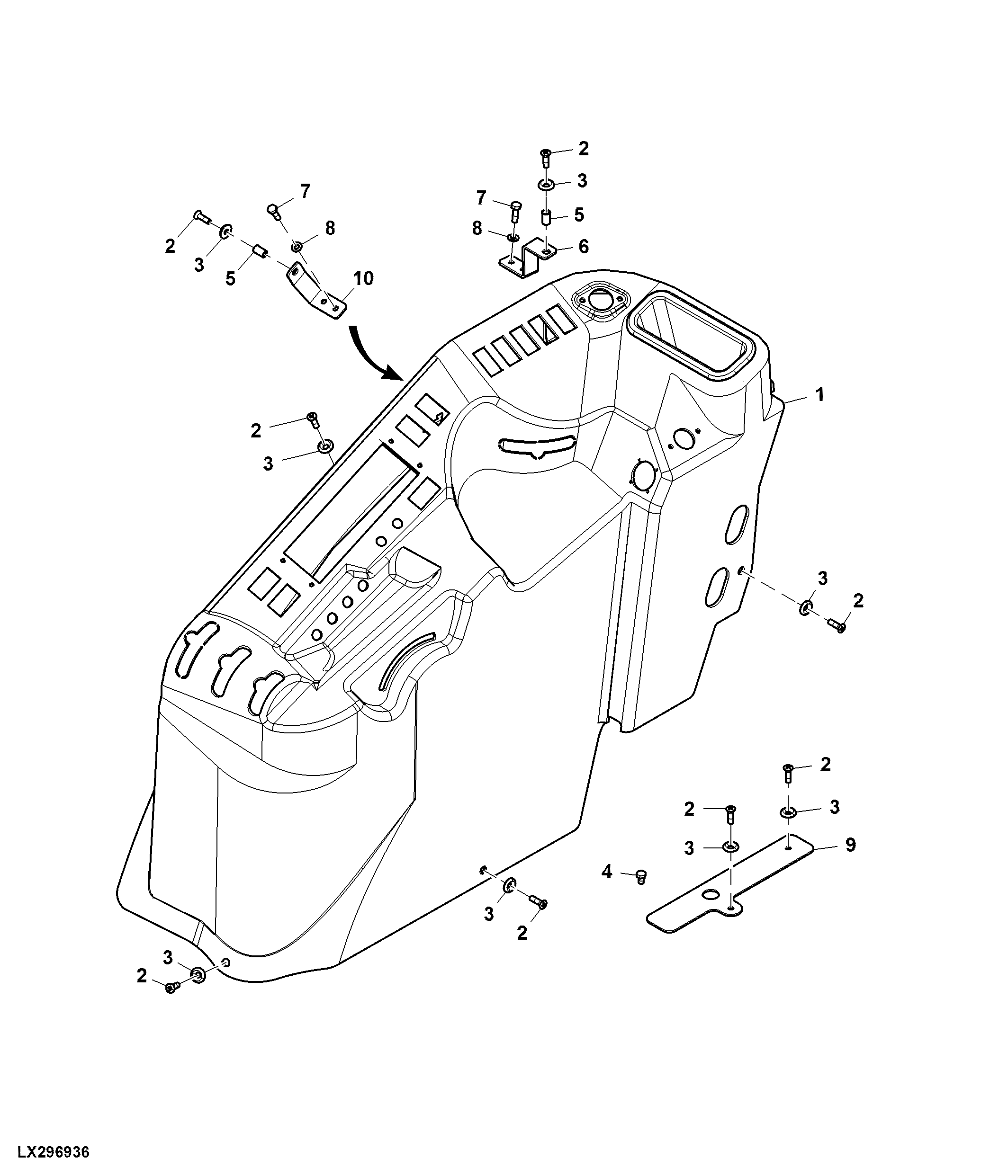 Side Console, Electrical Rockshaft Control, Cab ( - x09159)