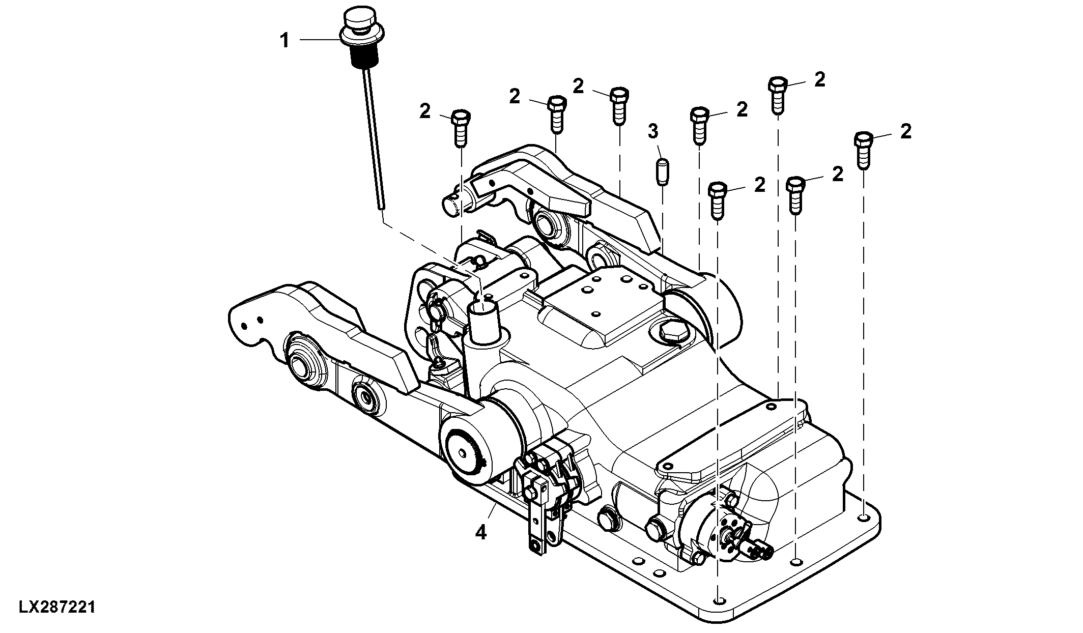 Rockshaft Assembly, Mechanical, Pickup Hitch, Wide Axle