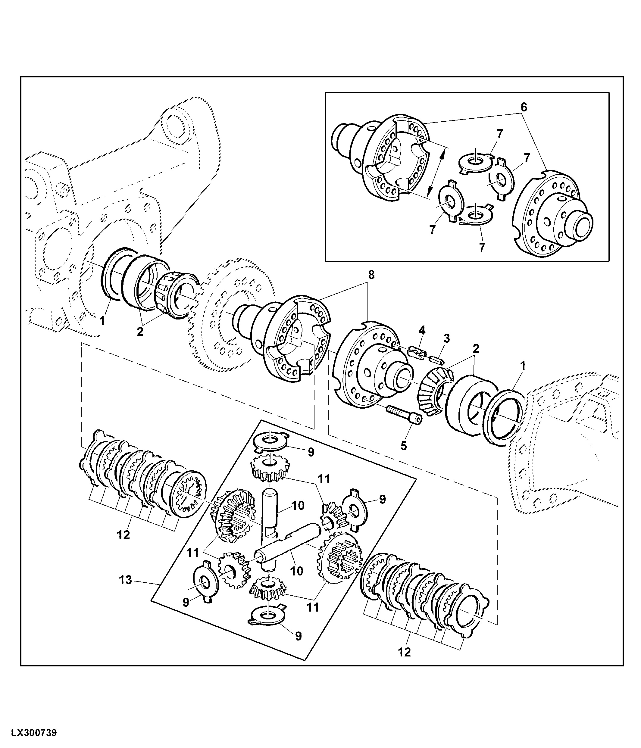 MULTIPLE DISK SELF-LOCK. DIFFERENTIAL, MFWD-AXLE (045JD/045JDS WITH OR WITHOUT TLS)