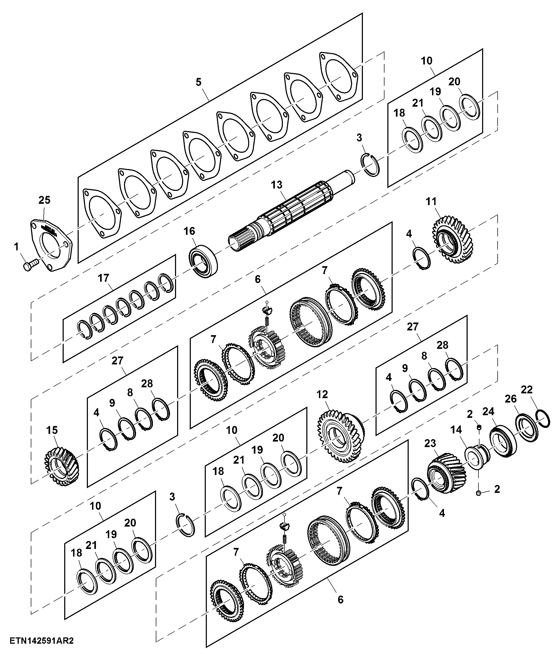 Transmission Top Shaft, SyncShuttle™ Transmission
