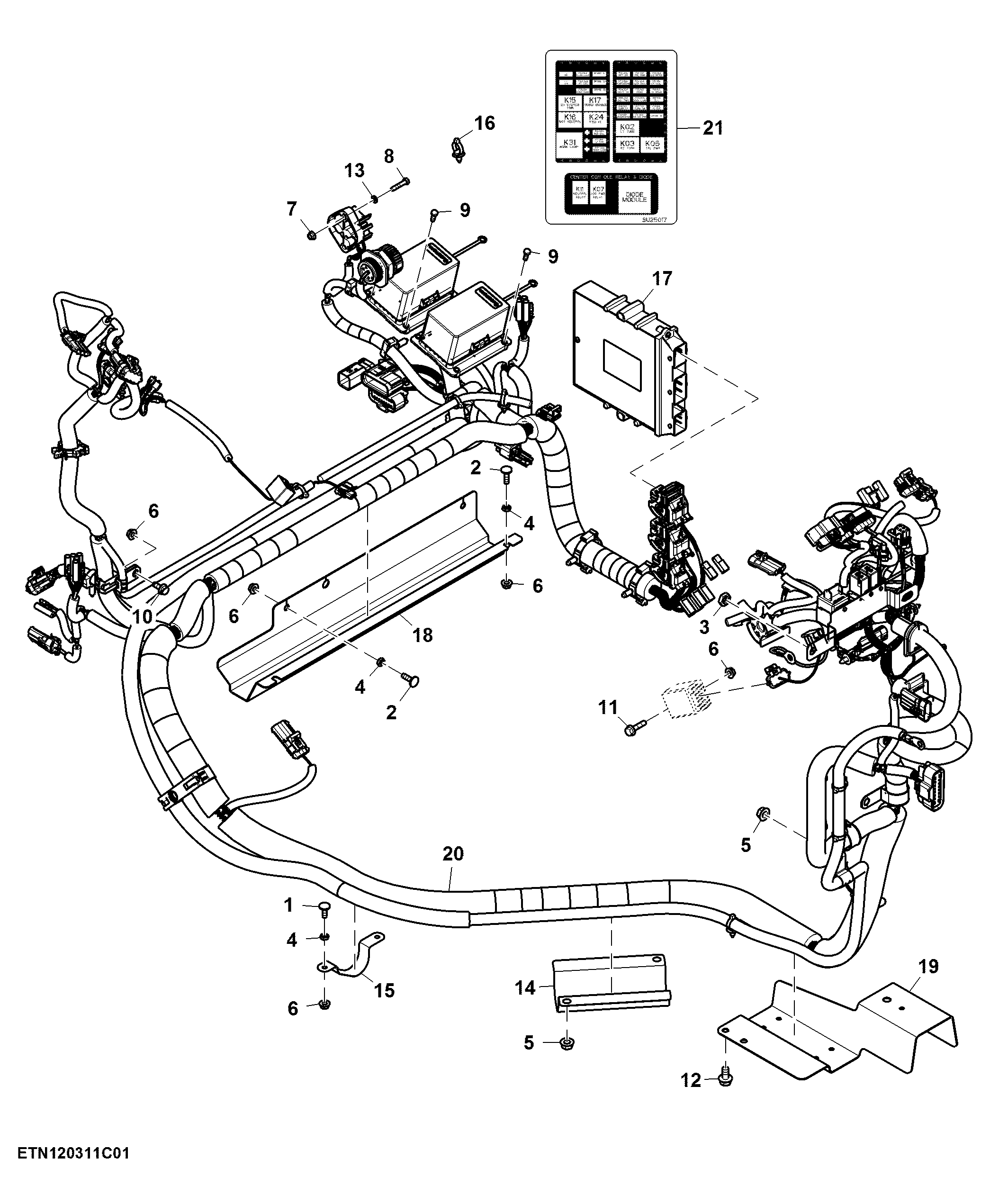 Wiring Harness, PowrReverser™, Point To Multipoint, Isolated Open Operator Station