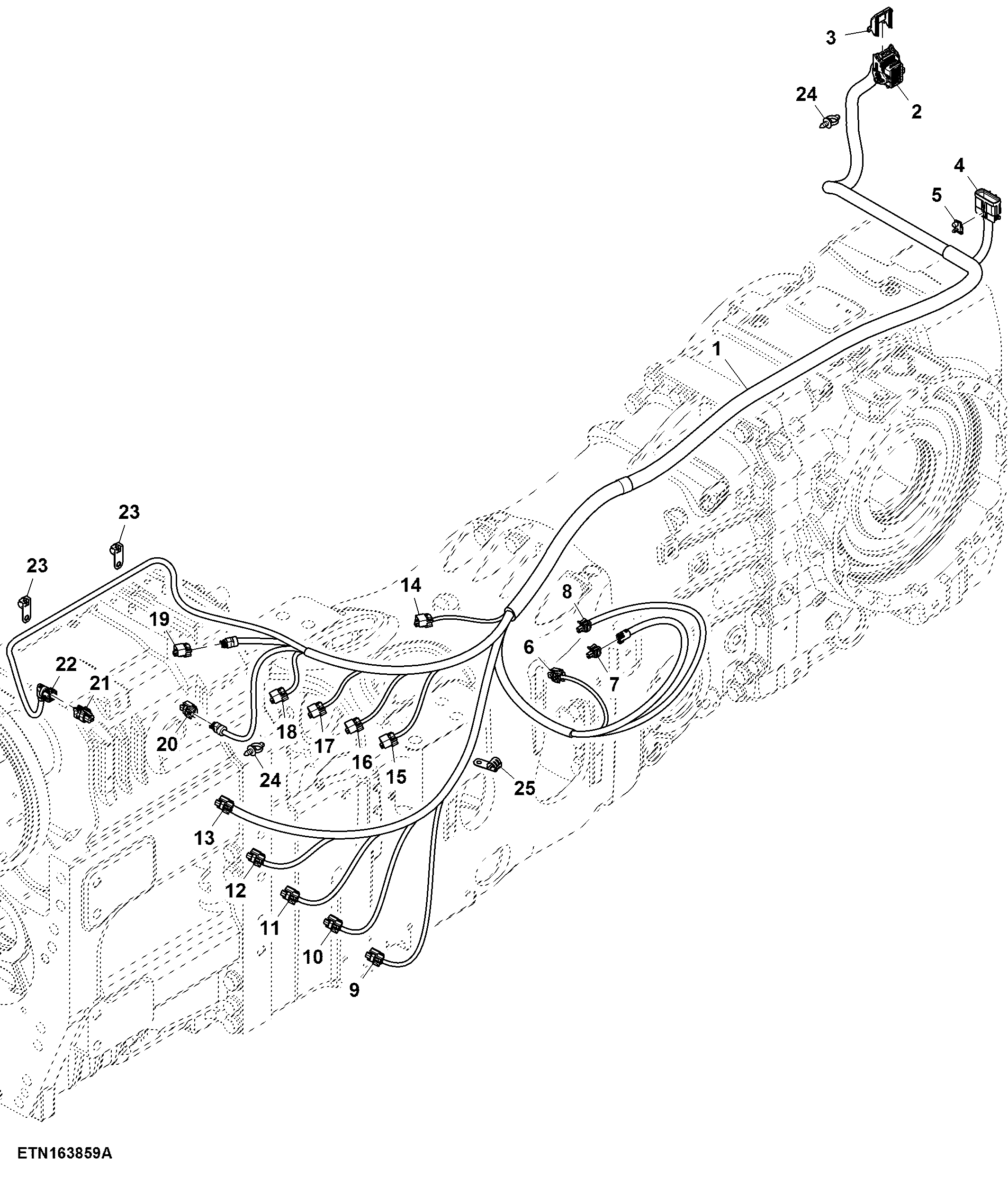 Wiring Harness, Transmission, 16 Speed PST (058001 - )