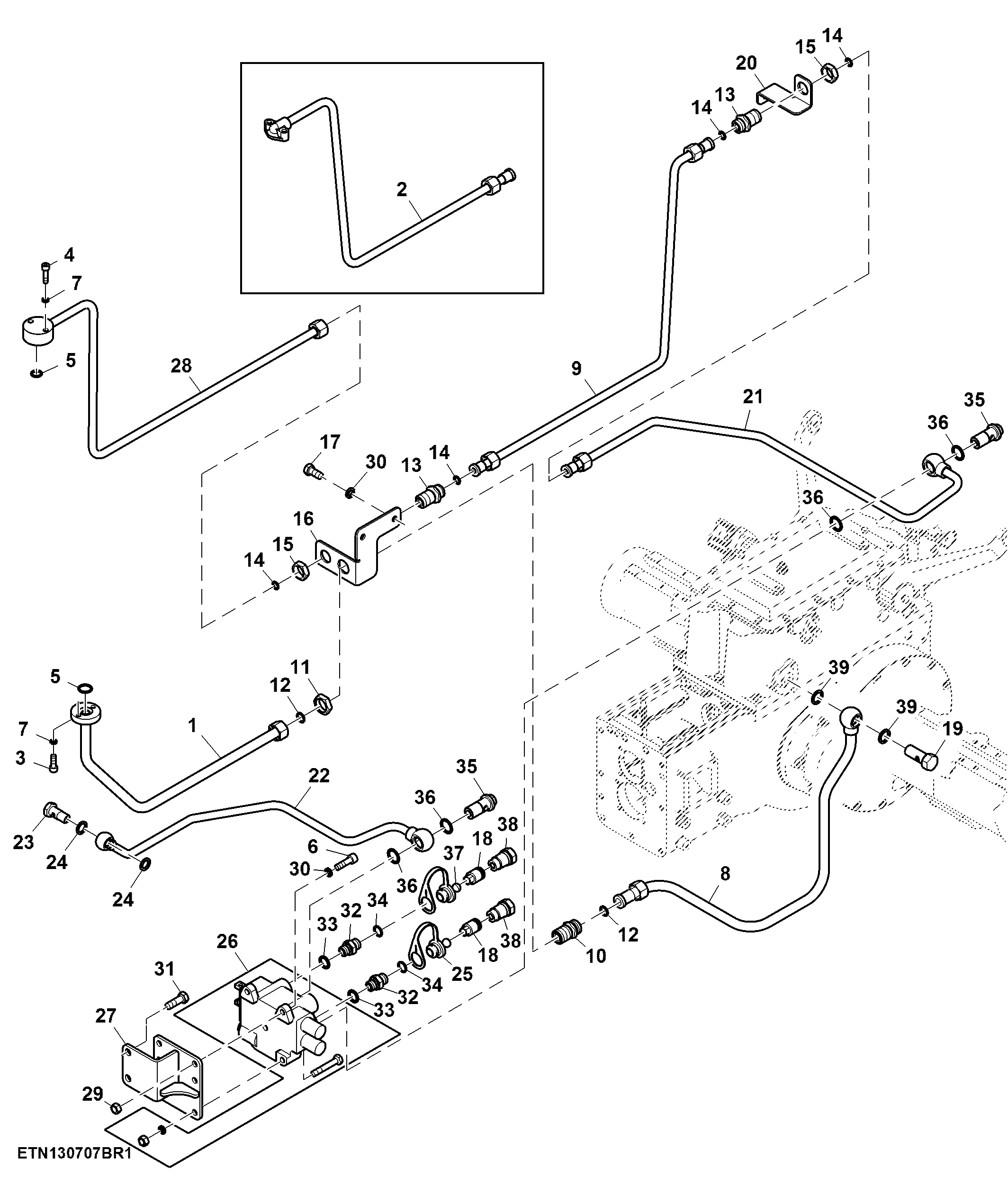 Dual Selective Control Valve and Oil Lines, 12X12 Transmission