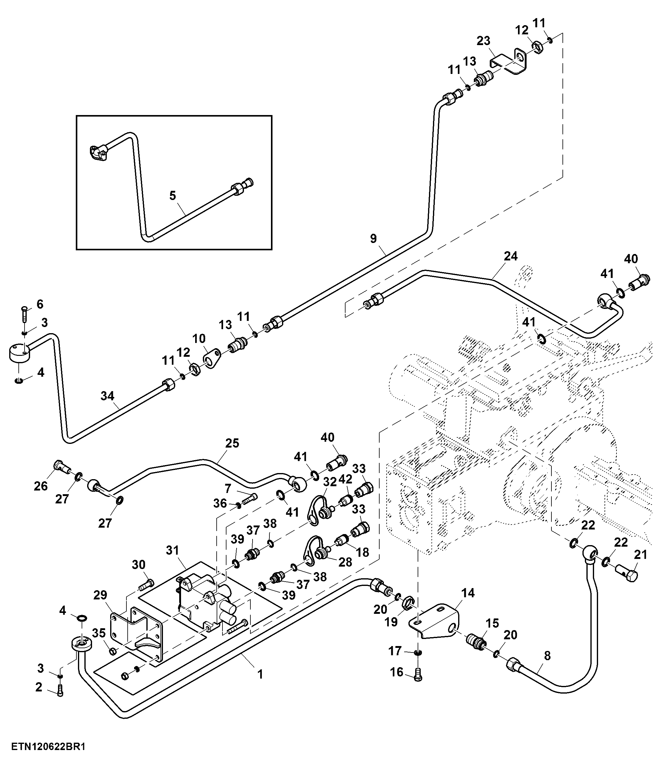 Dual Selective Control Valve and Oil Lines, 8X2 Transmission