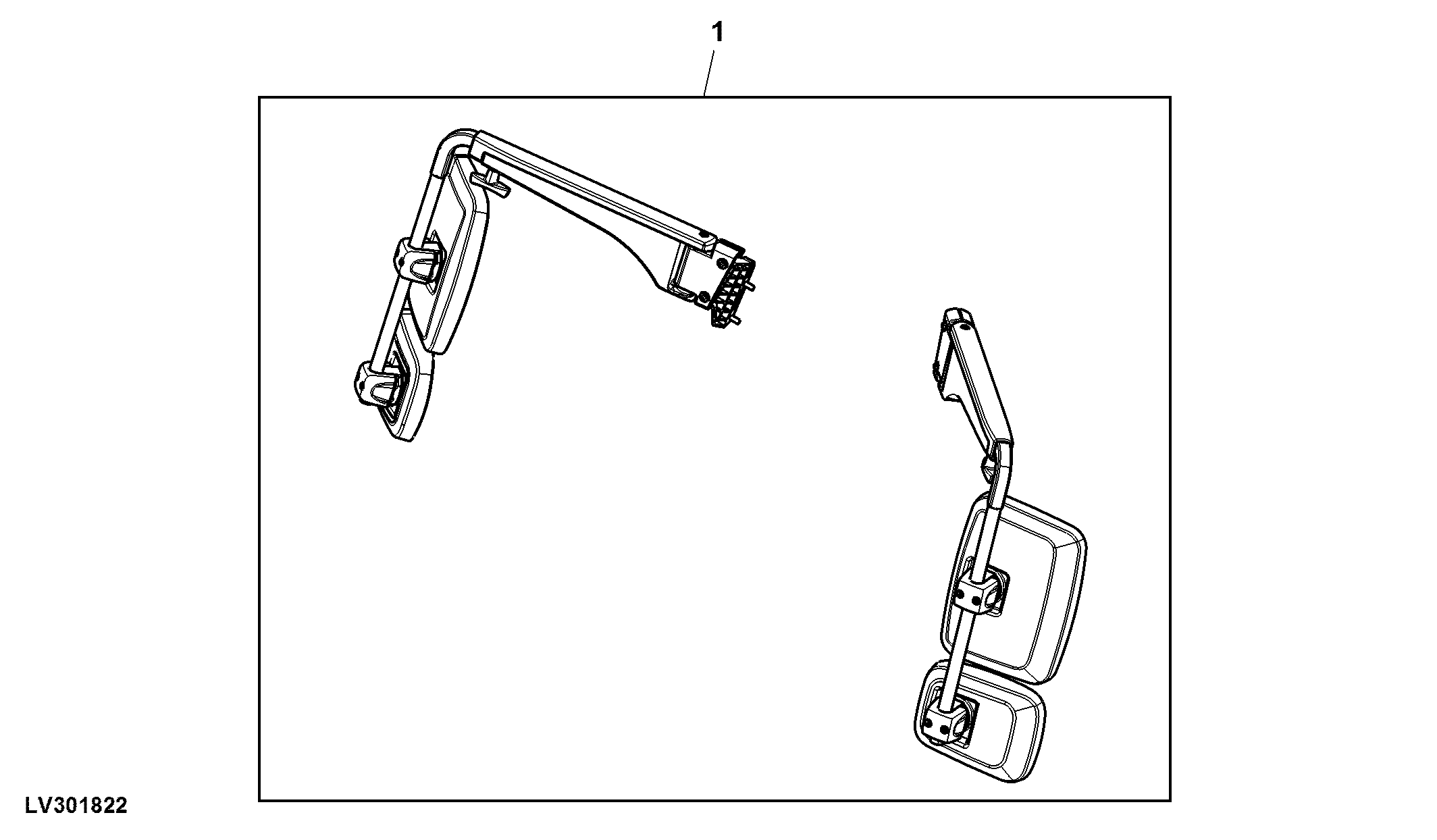 Attachment, Rear View Mirror, Telescopic, LH and RH