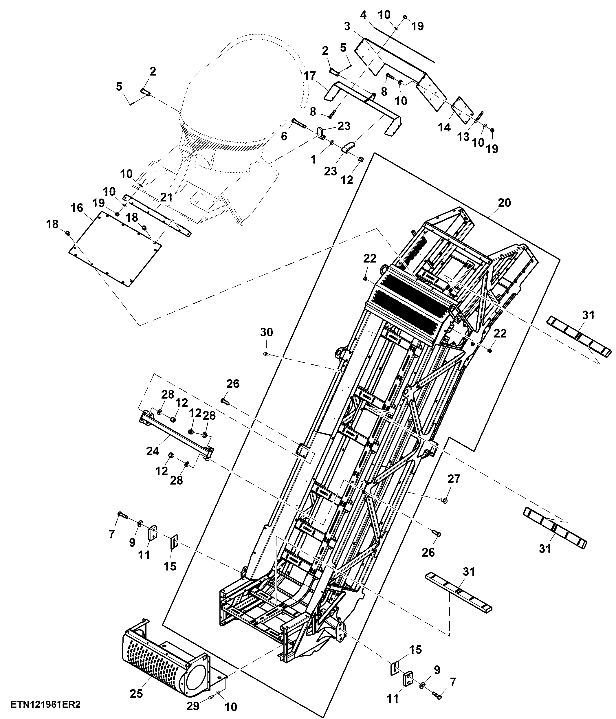 Main Elevator Frame, Shields and Flaps ( - 171100)