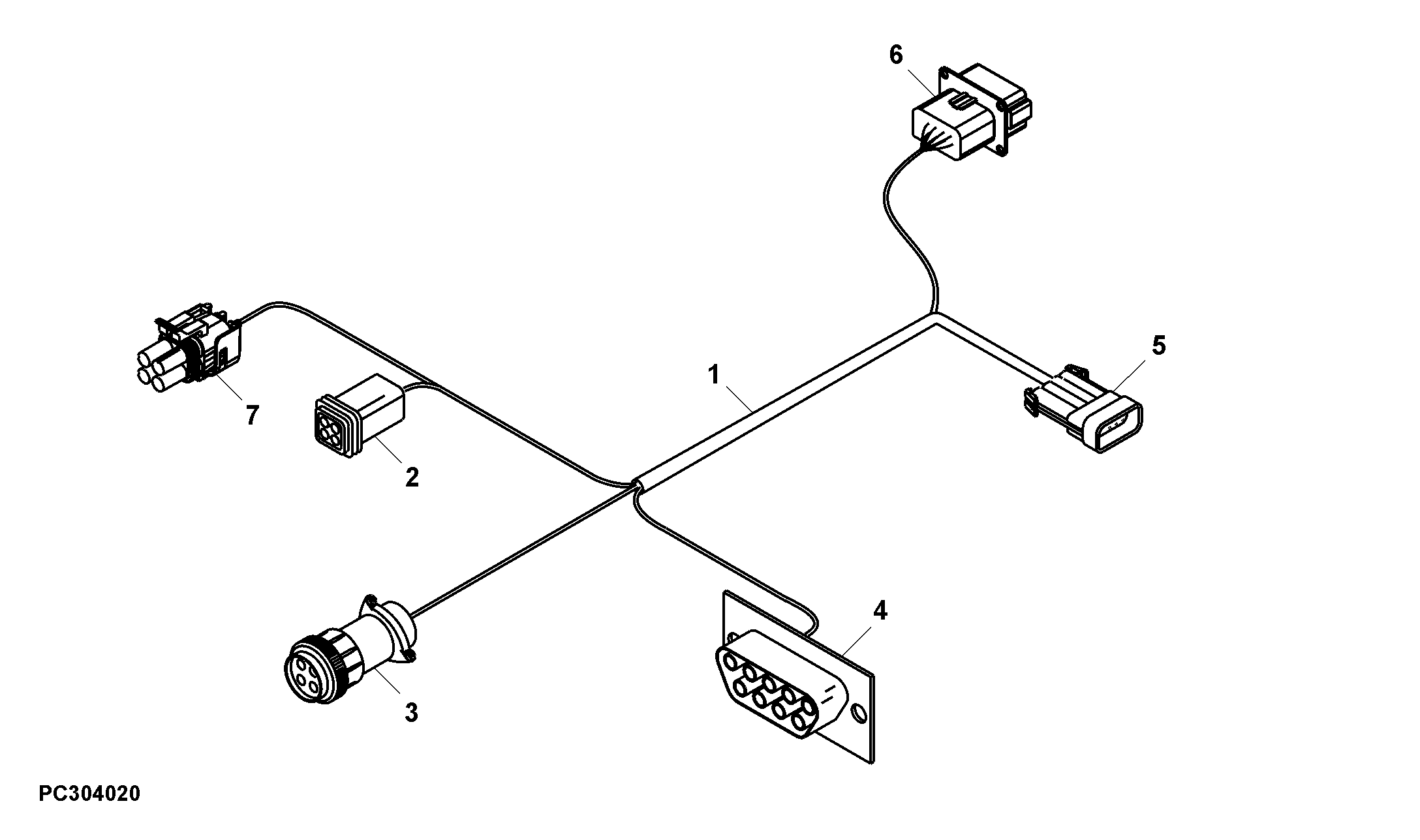 Position Receiver Radar and RS232 Adapter Harness