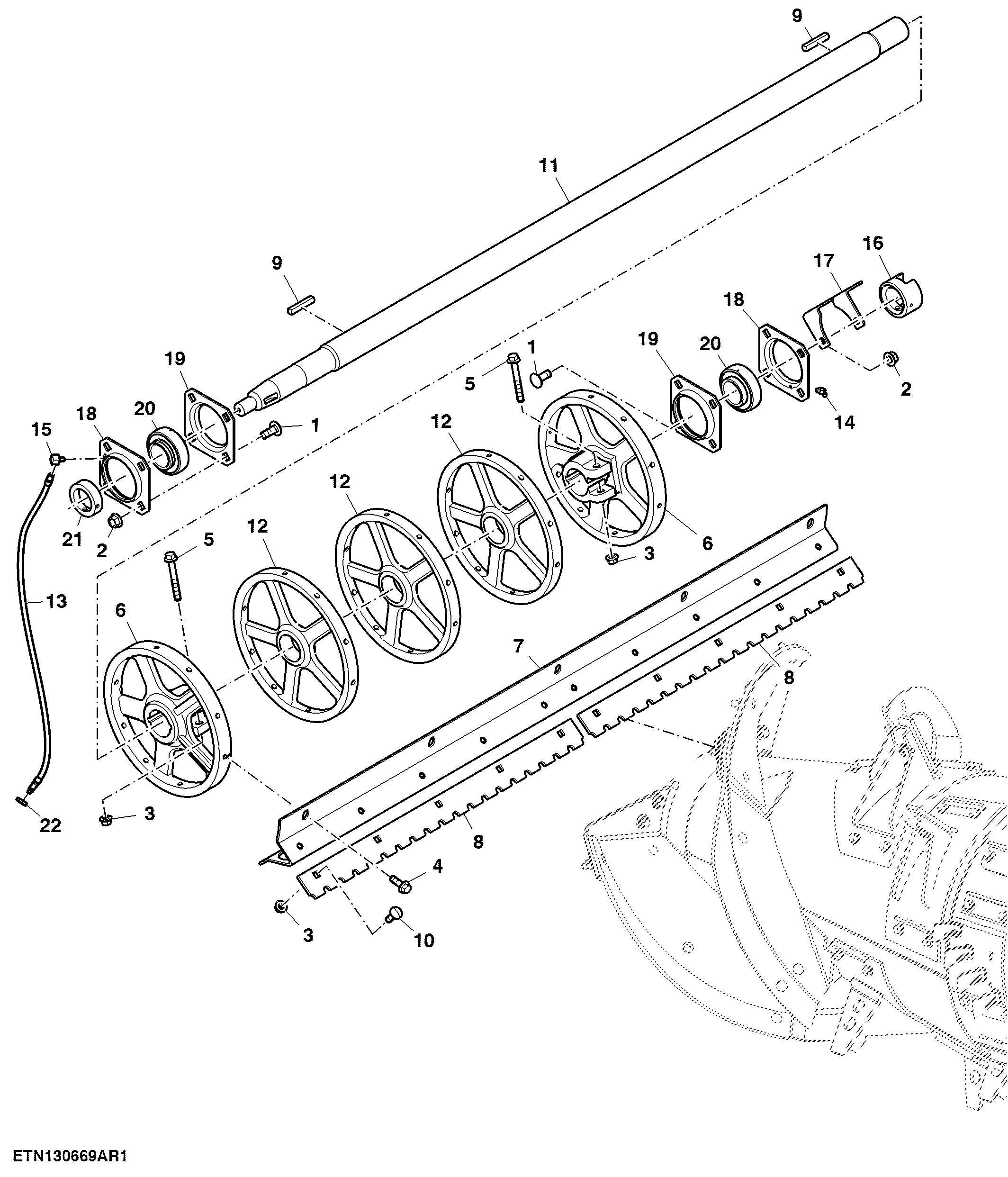 Discharge Beater Assembly - Corn, Long Drive