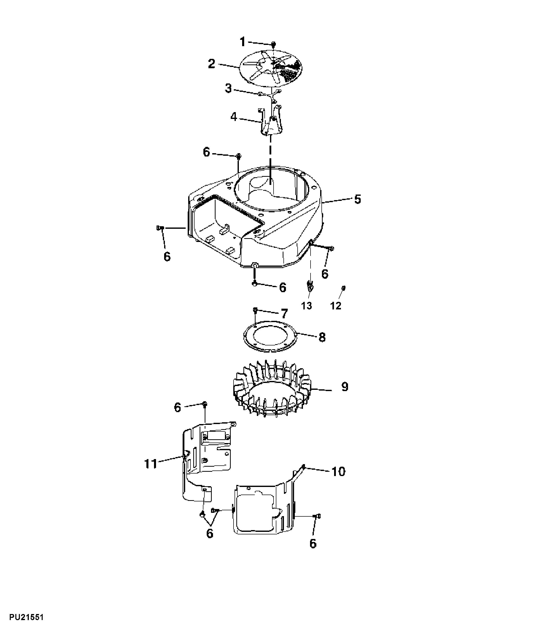 Flywheel Screen and Fan Housing (150001 - )