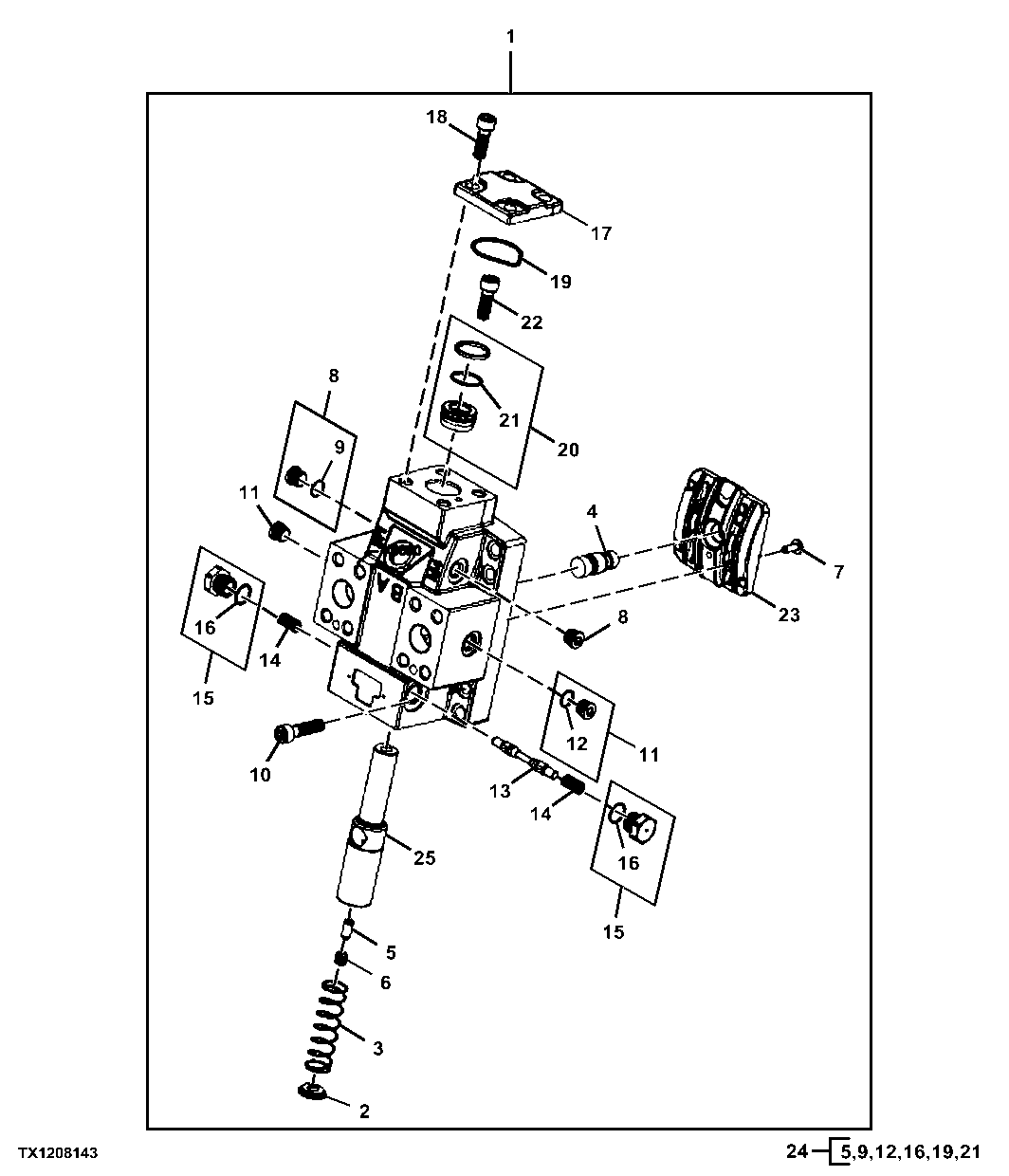 Hydrostatic Track Drive Motor End Cap and Feedback Spring ( - 334735)