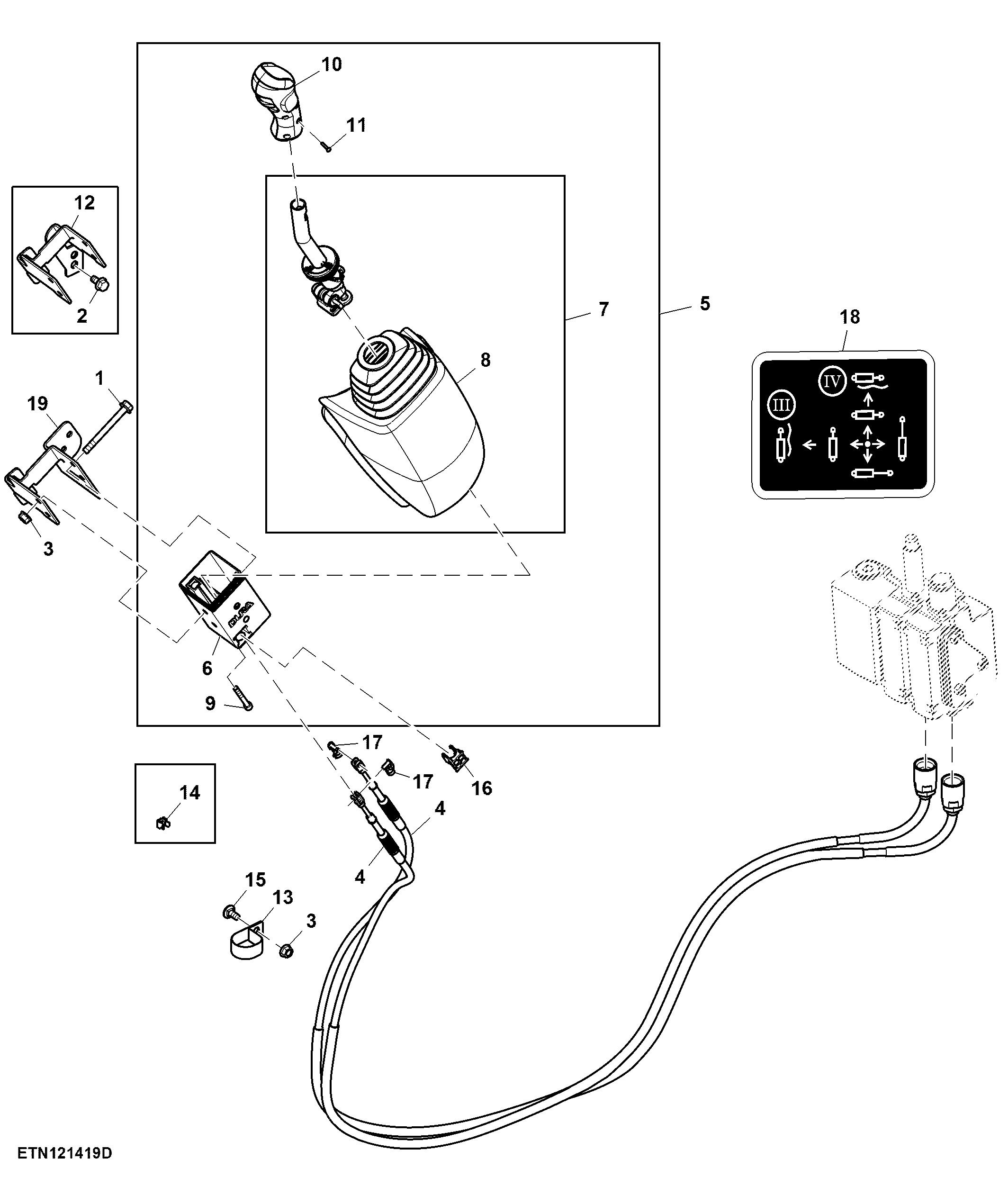 Multi Function Lever, Mechanical SCV, W/ 2-Functions, PowrQuad™, W/ Mechanical Reverser Control