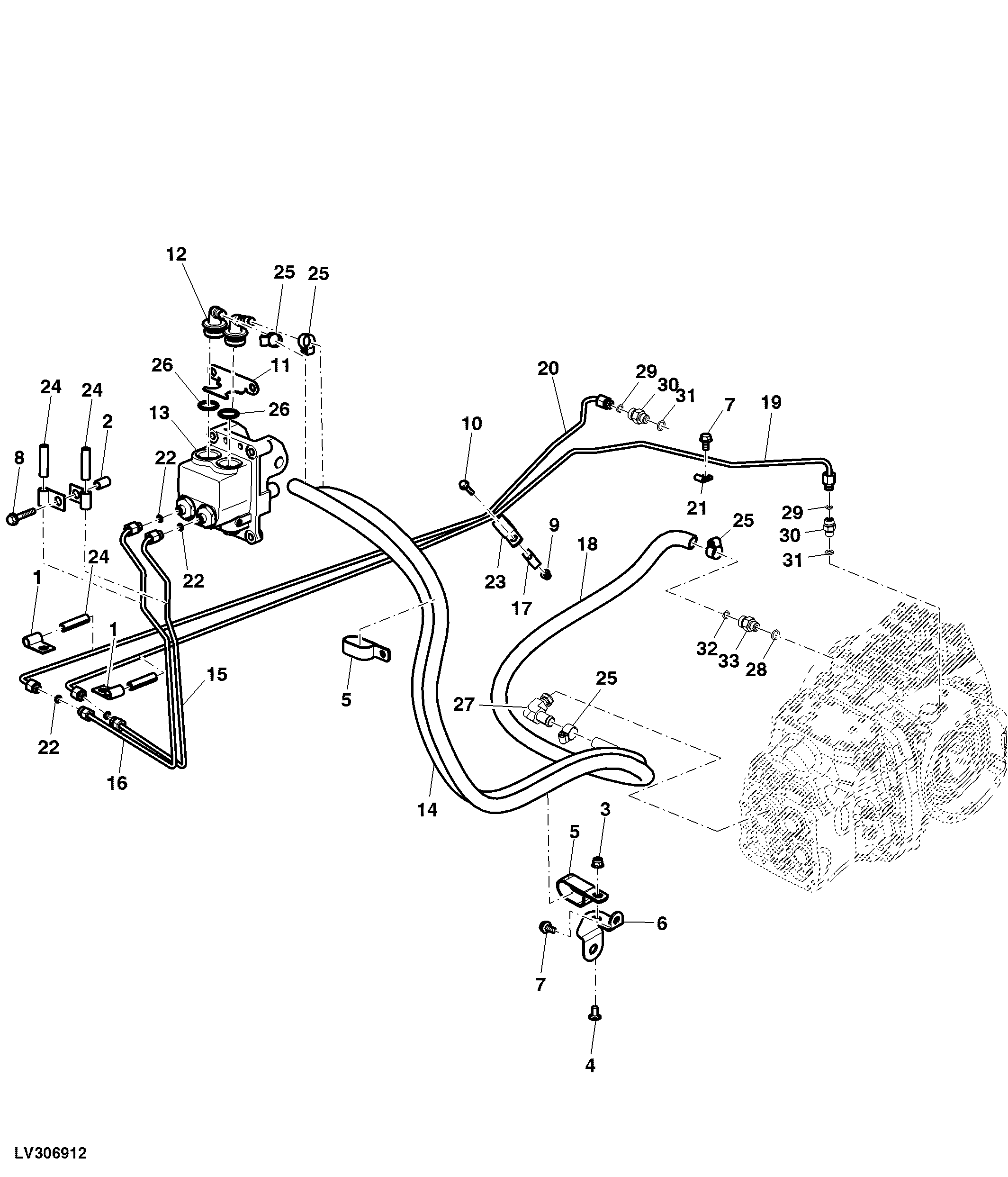 HYDRAULIC BRAKE LINE, OPEN OPERATOR'S STATION