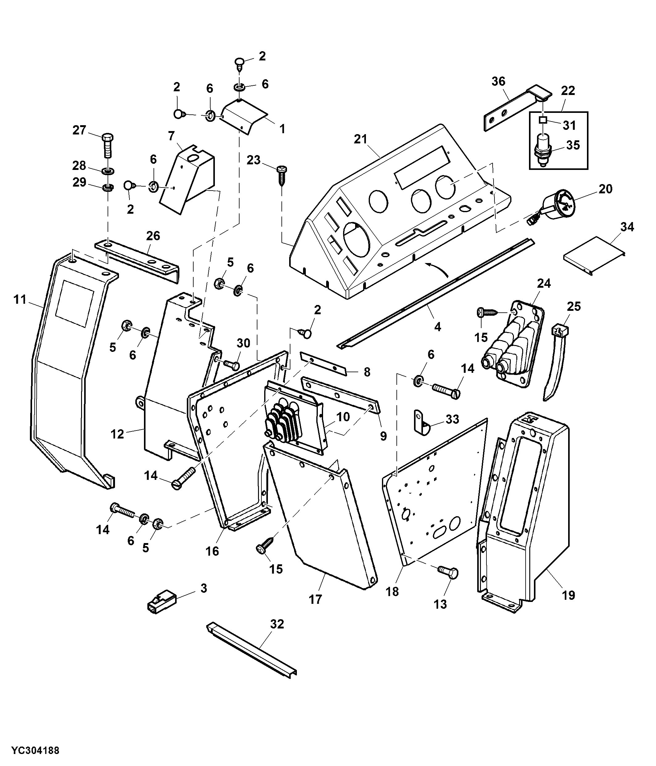 Shift Console and Covers, RH, Hydro Drive (Optional)