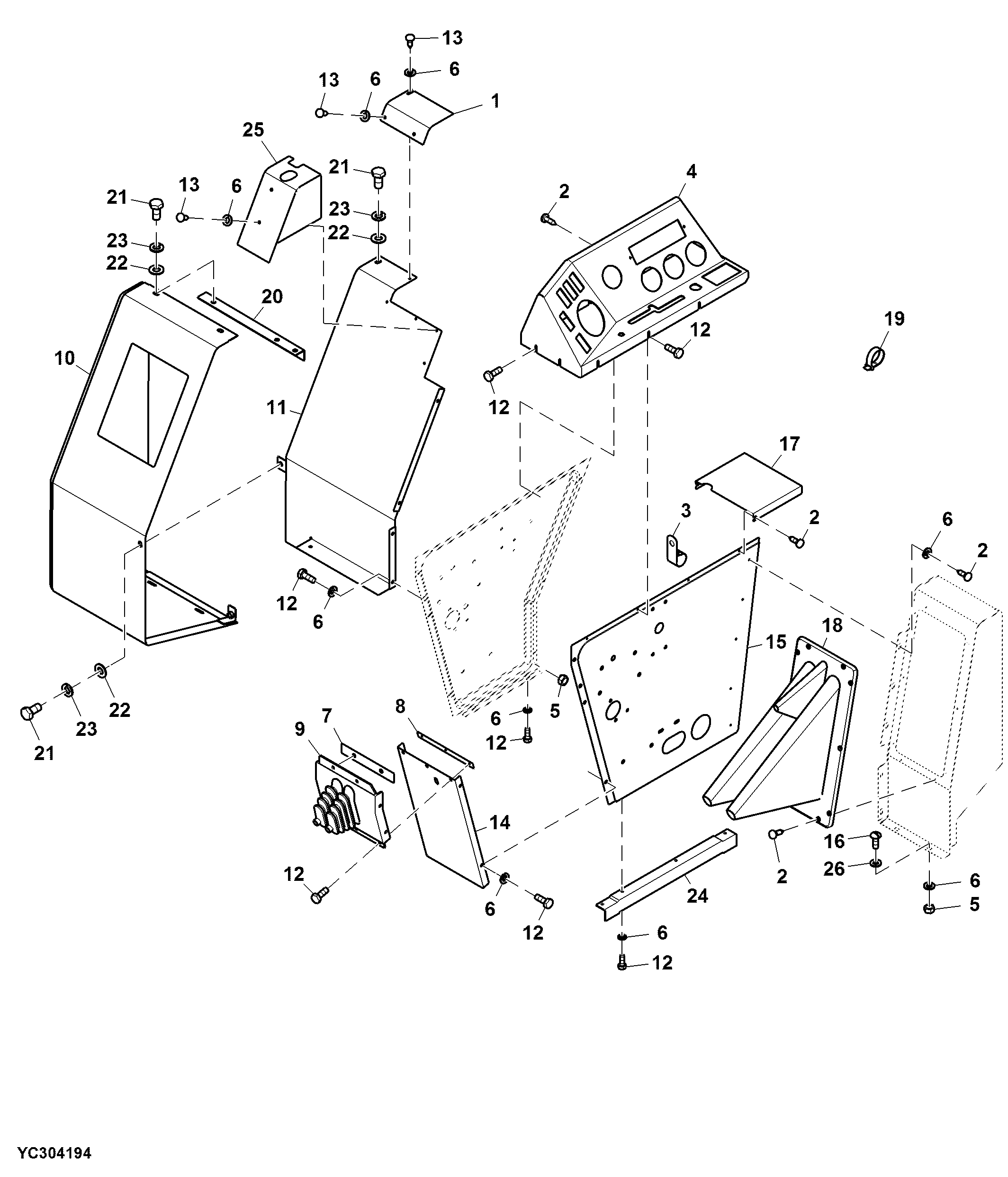 Shift Console, Covers, RH, Hydro Drive (Optional)