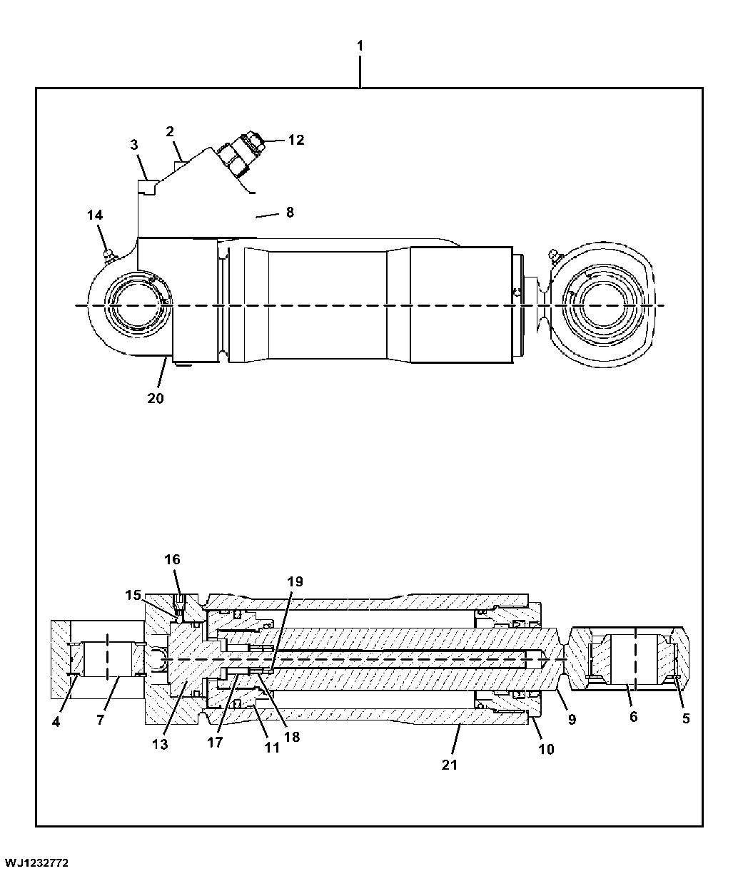 Components, Levelling Cab Hydraulic Cylinder