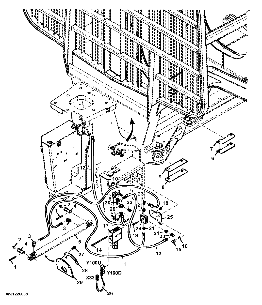 Headboard Hydraulic Lines (Movable, Narrow)
