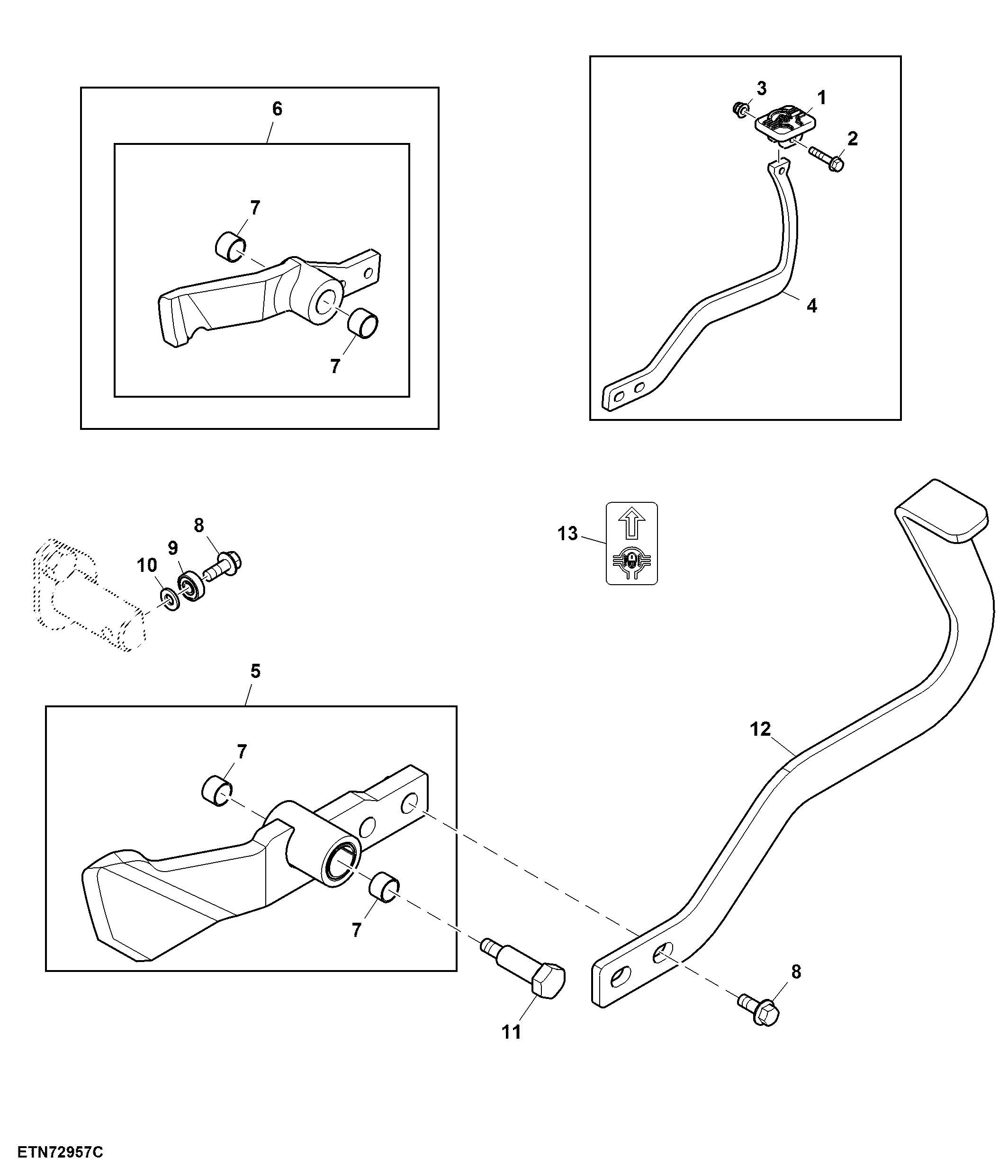 Differential Lock / Pedal / Release Linkage
